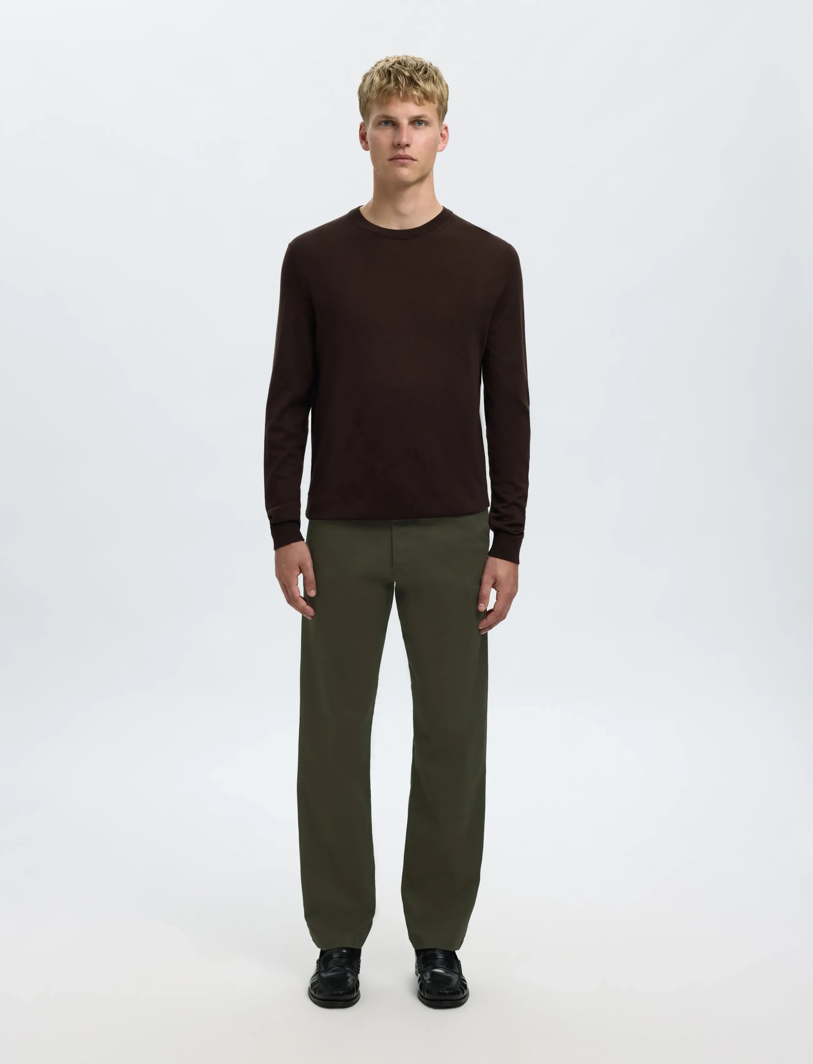 Selected - SLM196-STRAIGHT NEW MILES FLEX PANT NOOS - chinos - forest night - 5