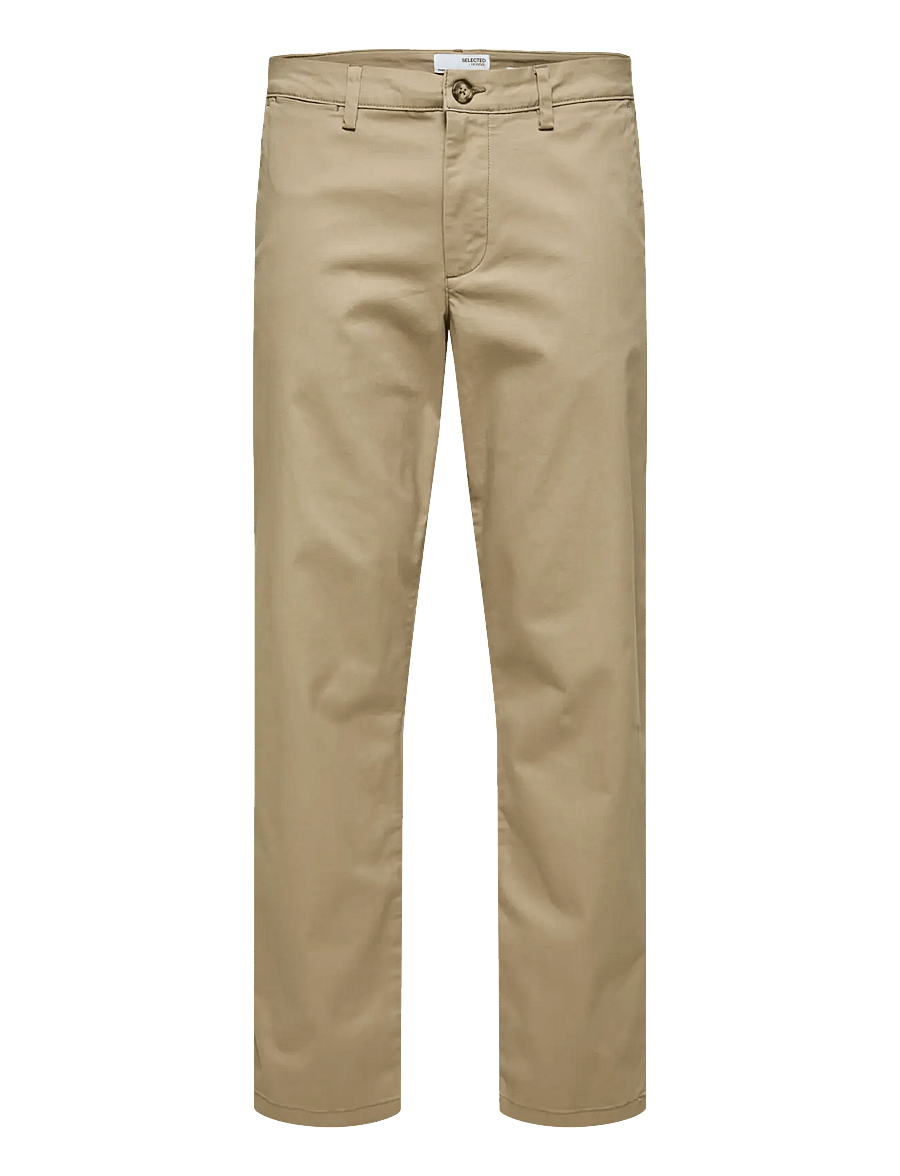 Selected - SLM196-STRAIGHT NEW MILES FLEX PANT NOOS - chinos - greige - 1