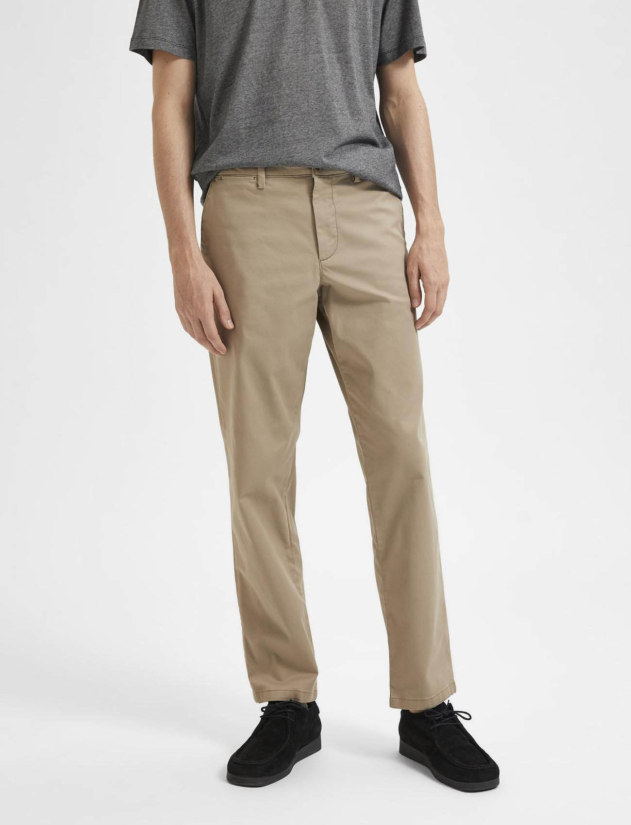 Selected Homme - SLH196-STRAIGHT-NEW MILES FLEX PANT NOOS - chinos - greige - 0
