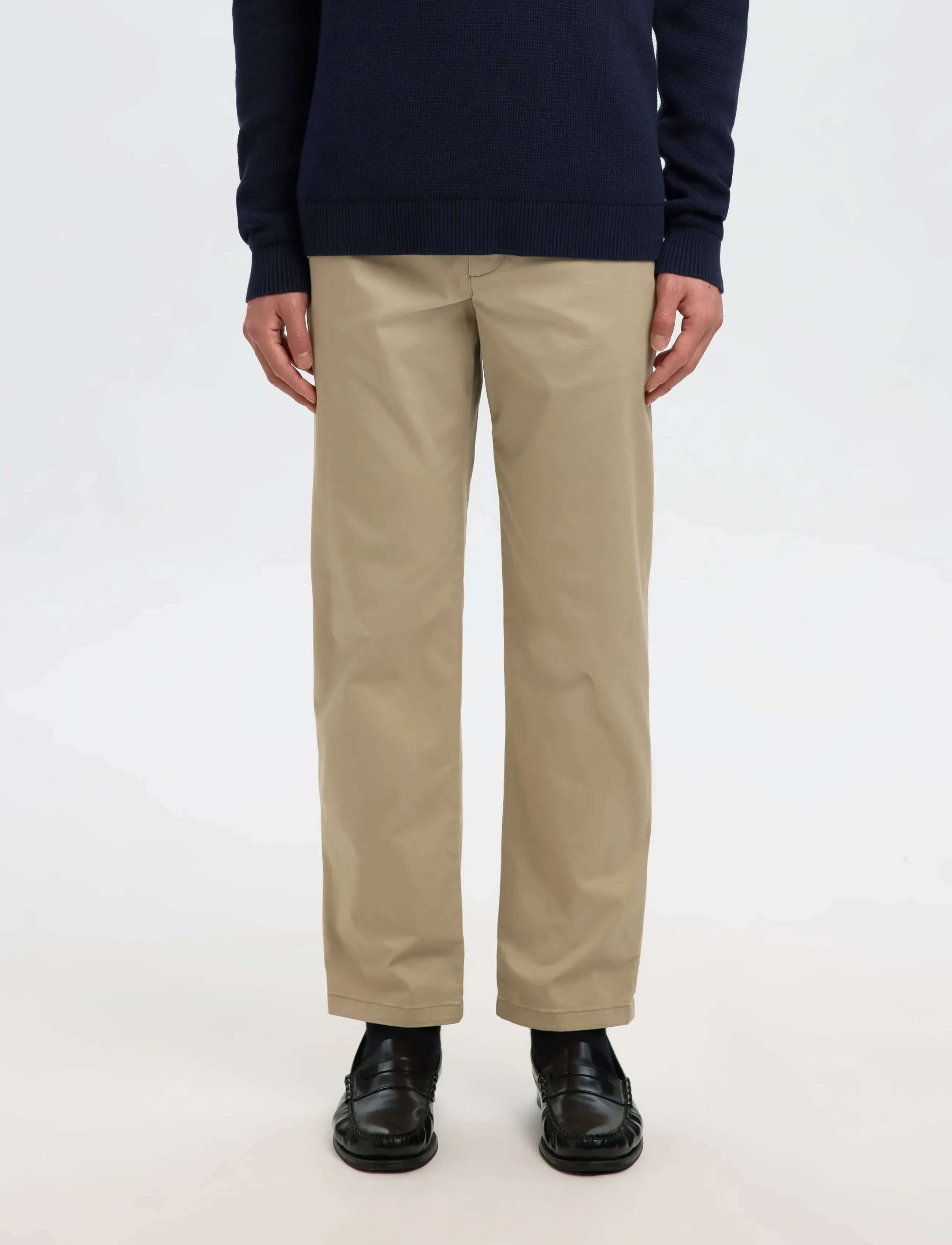 Selected SLH196-STRAIGHT NEW MILES FLEX PANT - Looks for less - GREIGE / grey