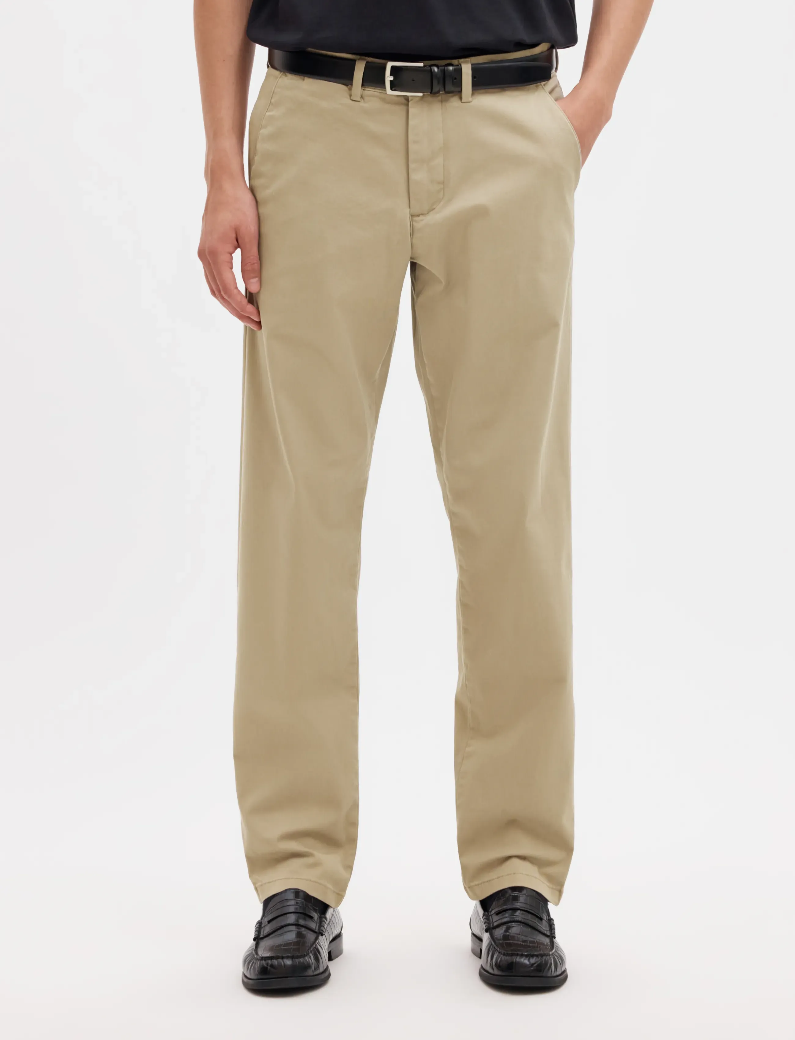 Selected SLM196-STRAIGHT NEW MILES FLEX PANT NOOS - Chino-püksid - GREIGE / grey