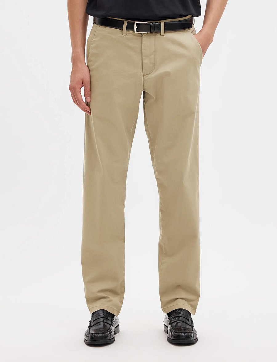 Selected - SLM196-STRAIGHT NEW MILES FLEX PANT NOOS - chino-püksid - greige - 0