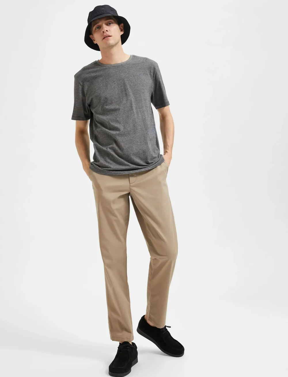 Selected - SLH196-STRAIGHT NEW MILES FLEX PANT NOOS - chinos - greige - 4