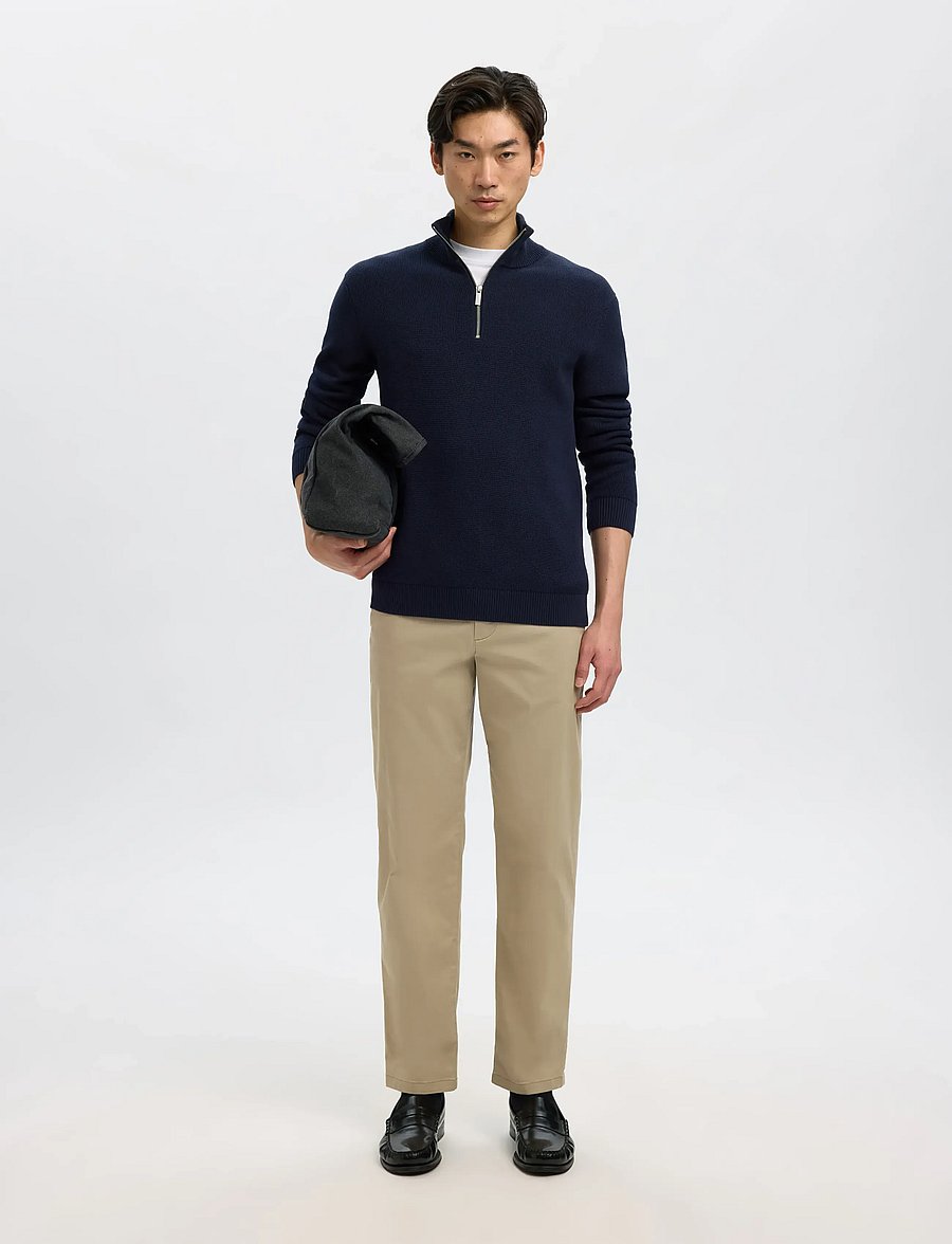 Selected - SLM196-STRAIGHT NEW MILES FLEX PANT NOOS - chinos - greige - 5