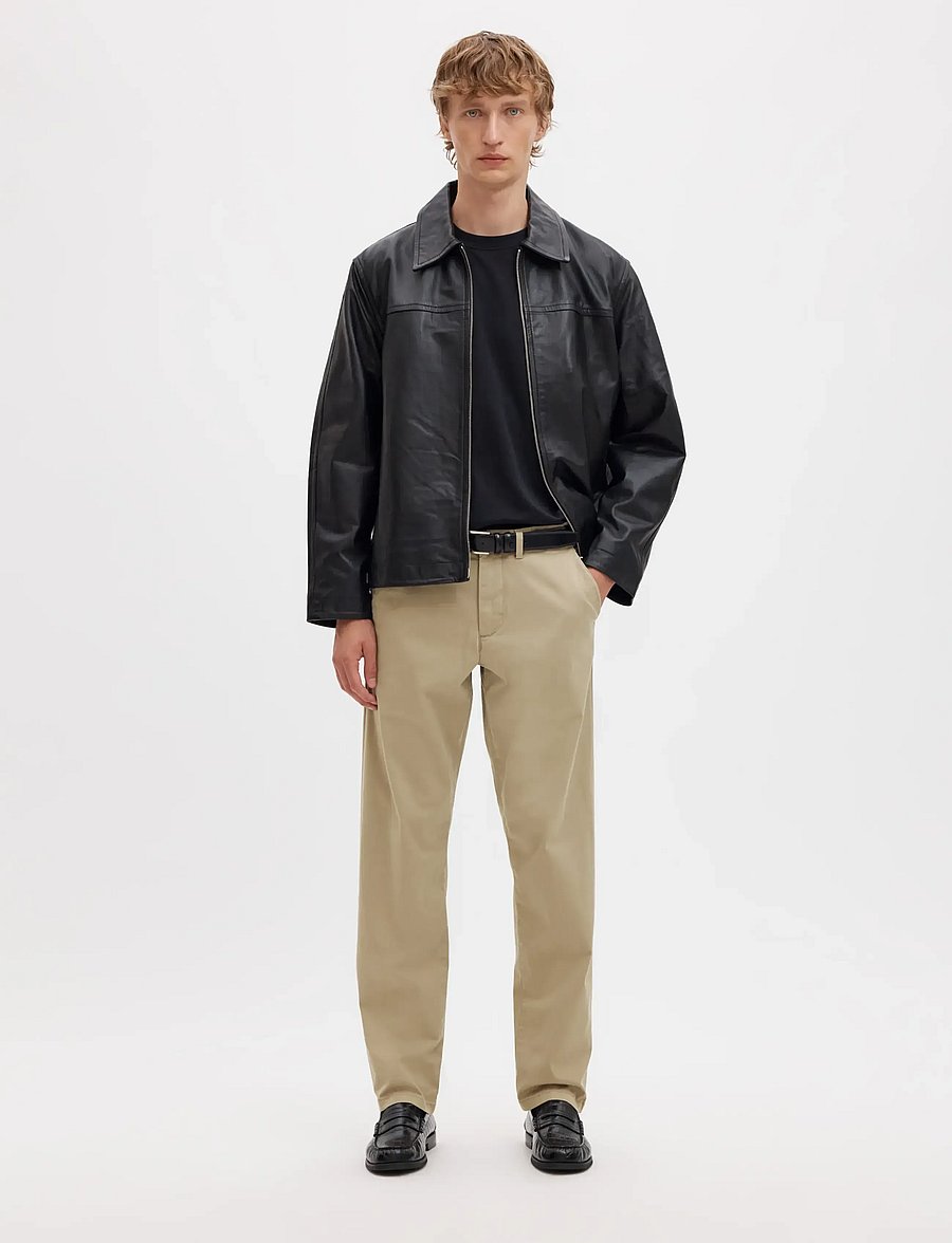 Selected - SLM196-STRAIGHT NEW MILES FLEX PANT NOOS - chino-püksid - greige - 5