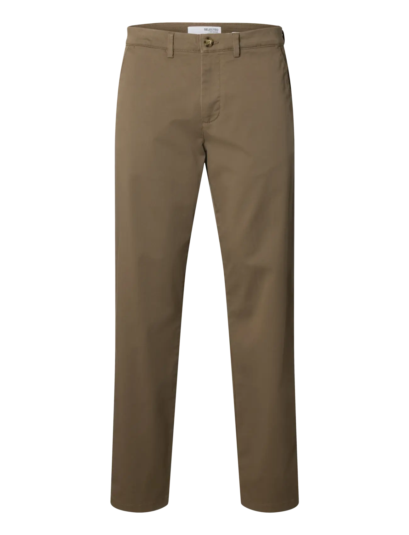 Selected SLH196-STRAIGHT NEW MILES FLEX PANT NOOS - Bukser - MOREL / khaki/green