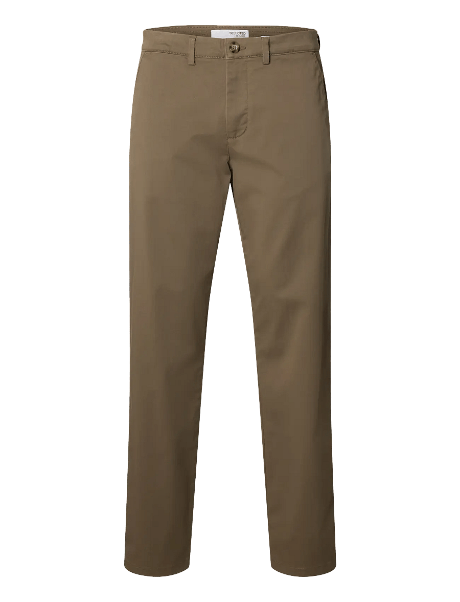 Selected - SLM196-STRAIGHT NEW MILES FLEX PANT NOOS - chinos - morel - 1
