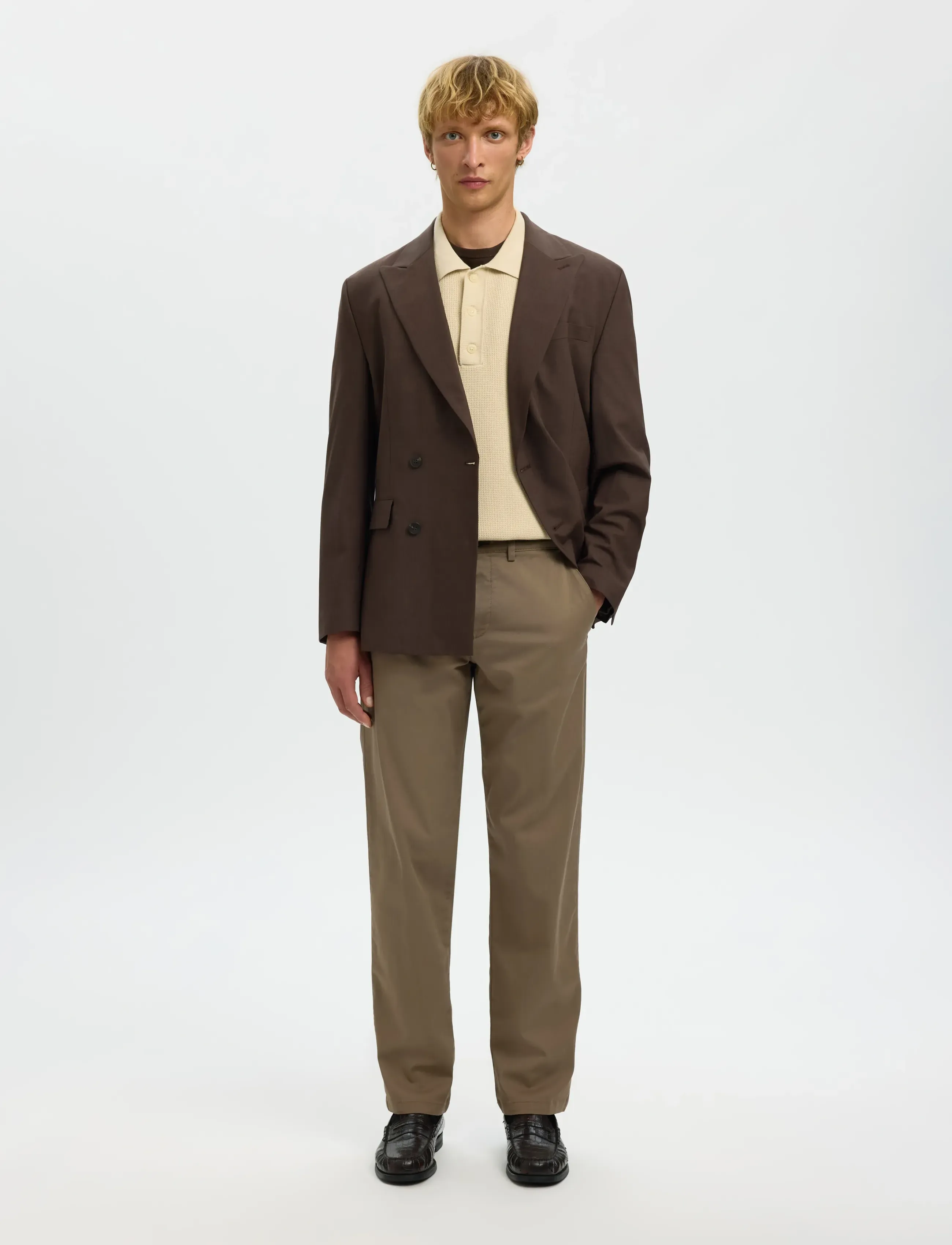 Selected - SLM196-STRAIGHT NEW MILES FLEX PANT NOOS - chinos - morel - 5