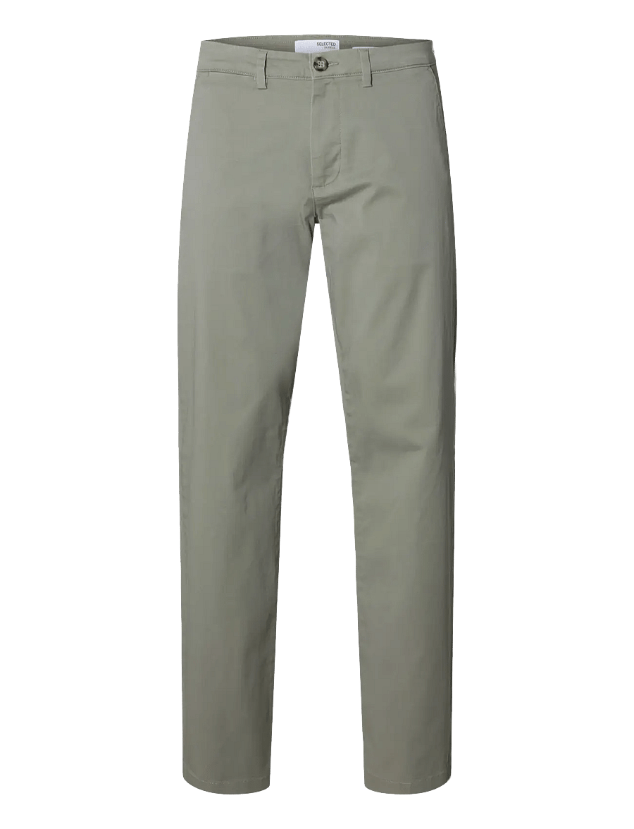Selected - SLM196-STRAIGHT NEW MILES FLEX PANT NOOS - chinos - vetiver - 1
