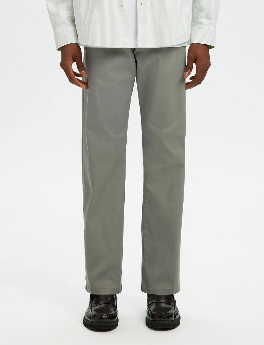Selected - SLM196-STRAIGHT NEW MILES FLEX PANT NOOS - chinos - vetiver - 0
