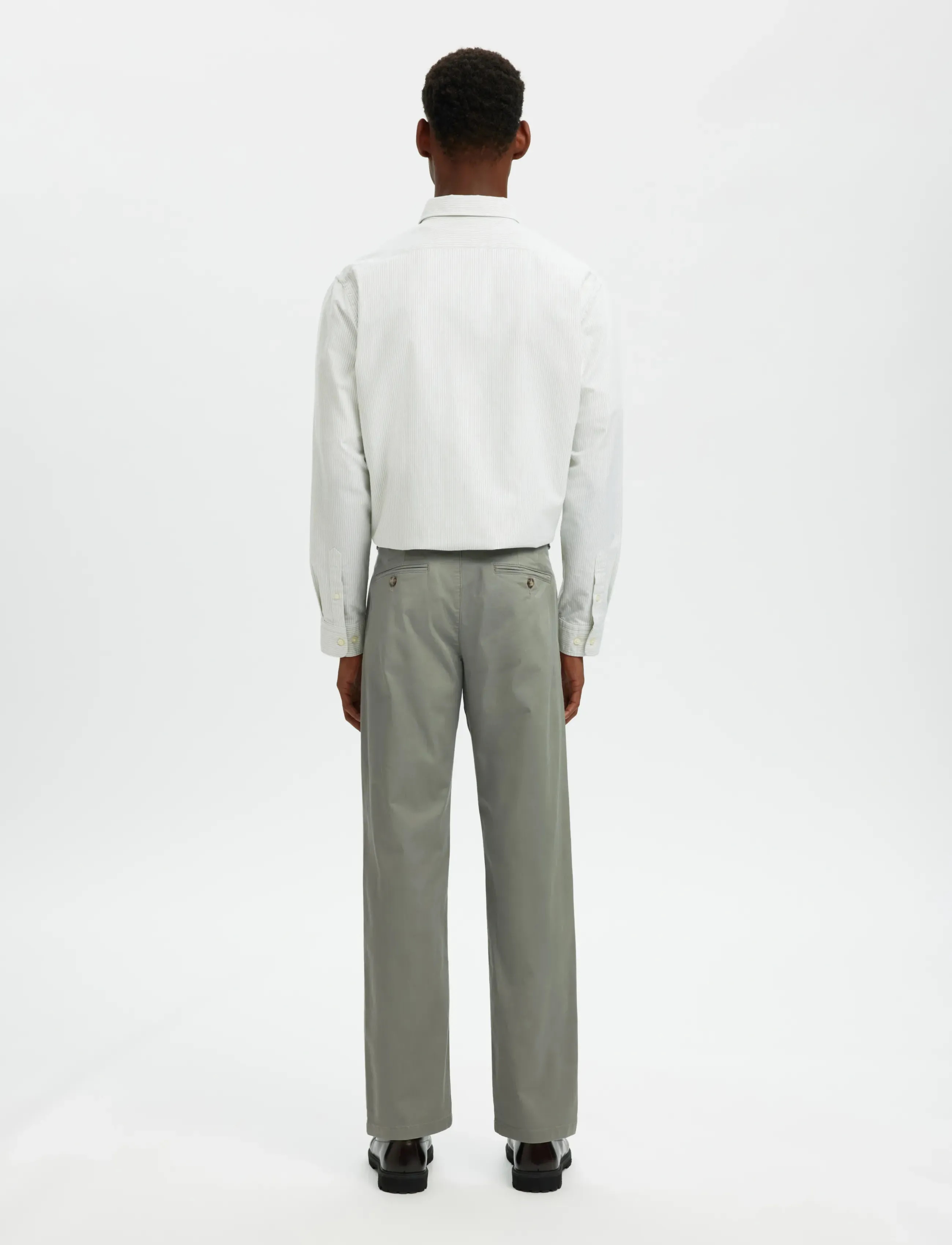 Selected - SLM196-STRAIGHT NEW MILES FLEX PANT NOOS - chinos - vetiver - 2