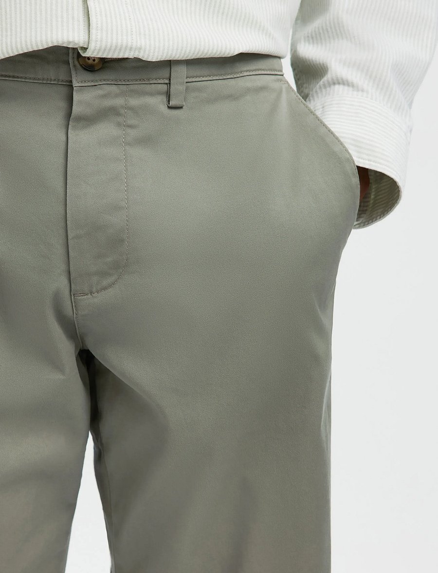 Selected - SLM196-STRAIGHT NEW MILES FLEX PANT NOOS - chinos - vetiver - 3