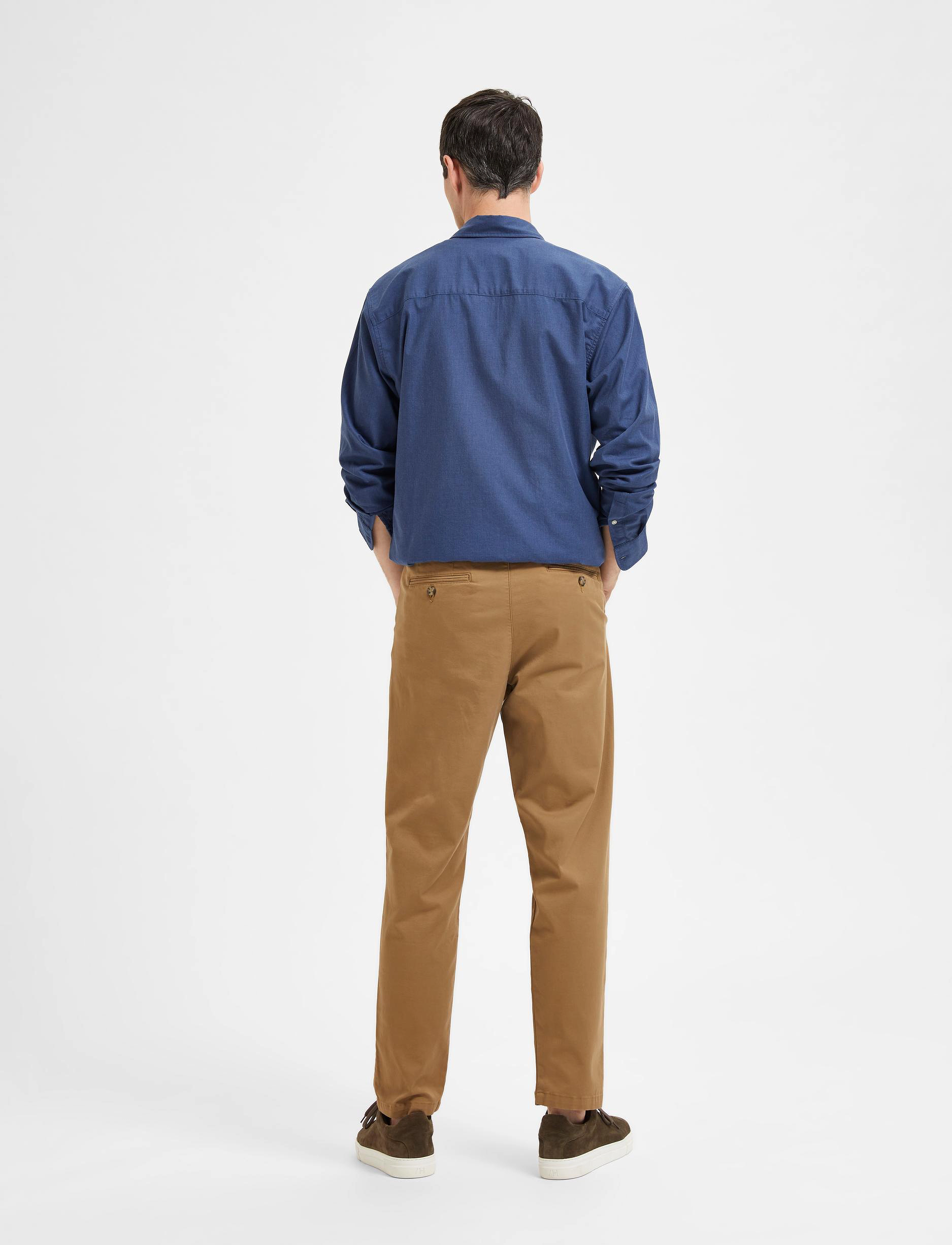 Selected - SLH172-SLIMTAPE-NEW MILES FLEX PANT N - ermine - 3