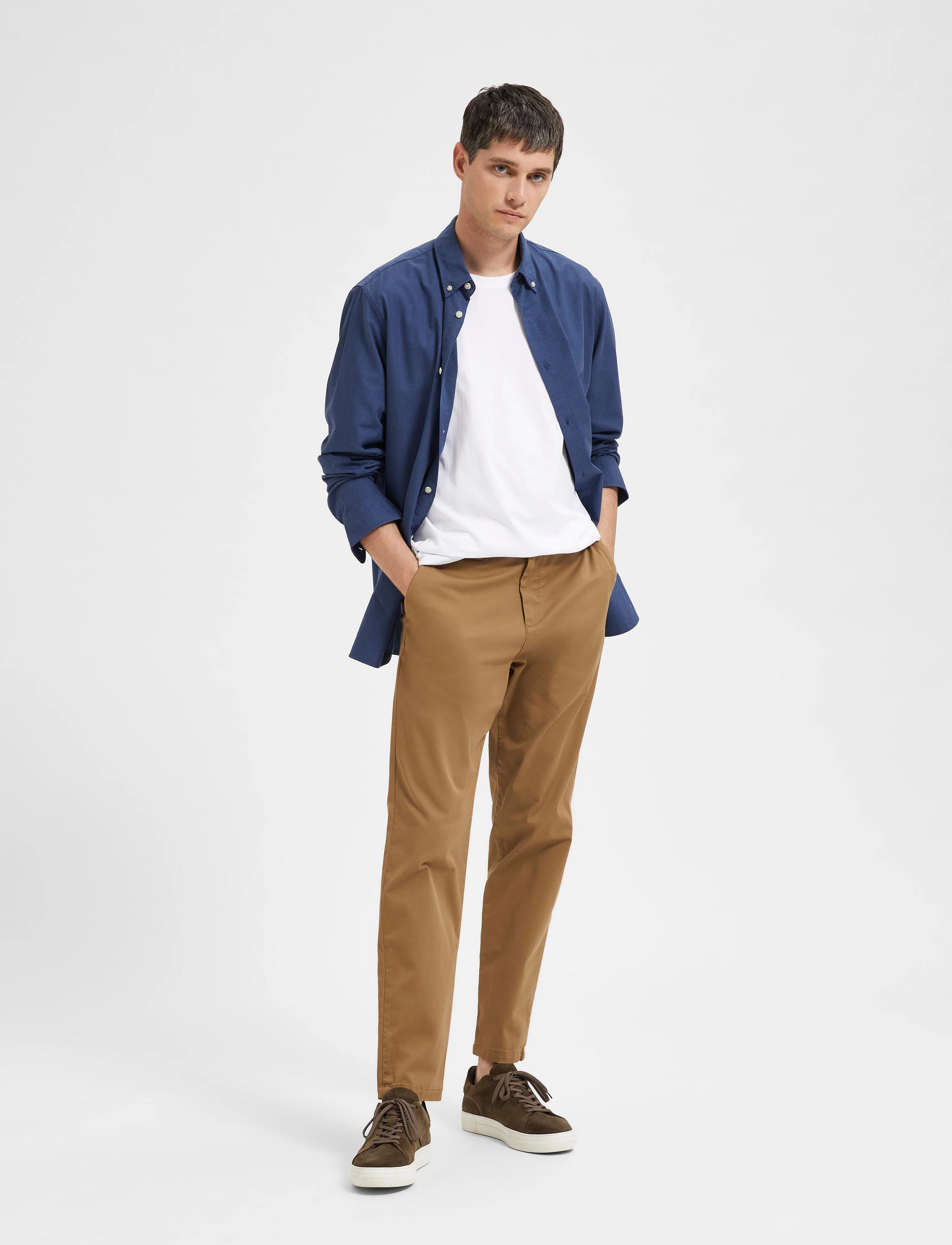Selected - SLH172-SLIMTAPE-NEW MILES FLEX PANT N - ermine - 4