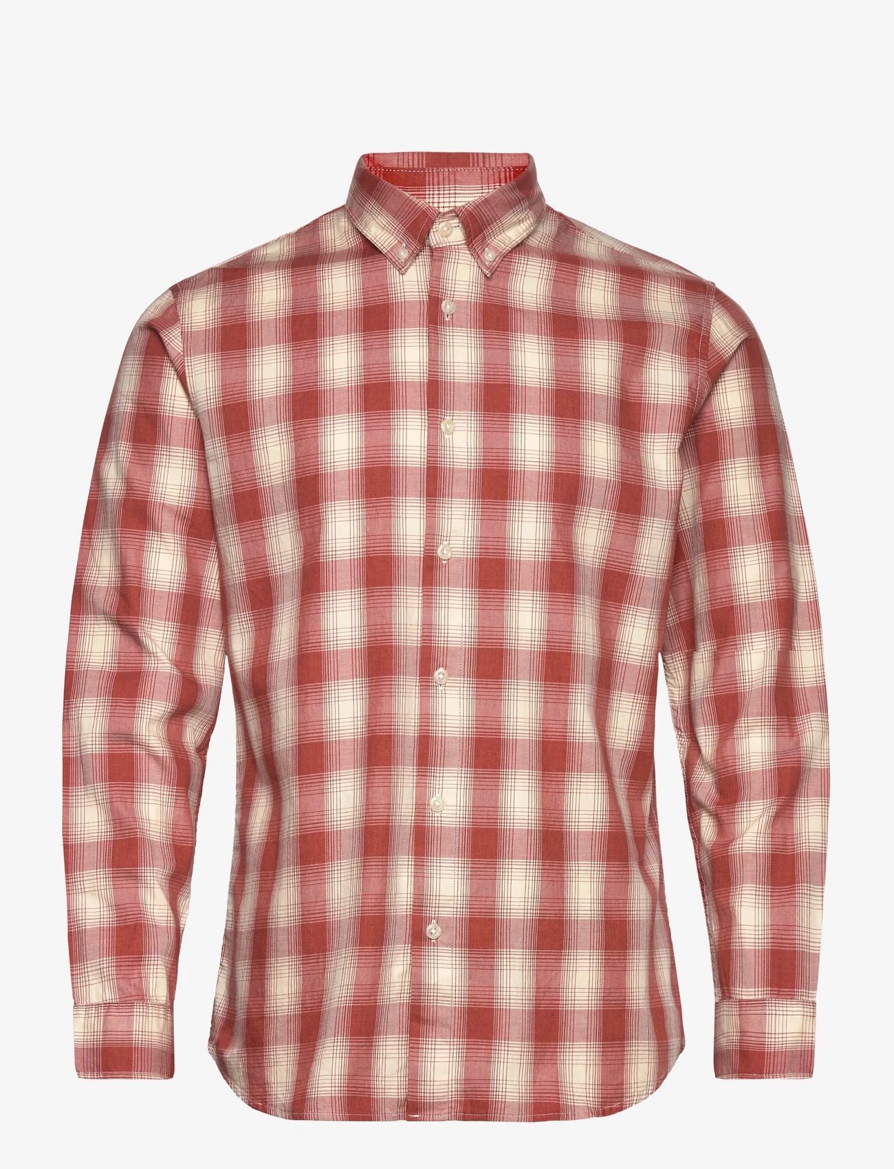 Selected Homme - SLHSLIMTHEO SHIRT LS - checkered shirts - baked clay - 0