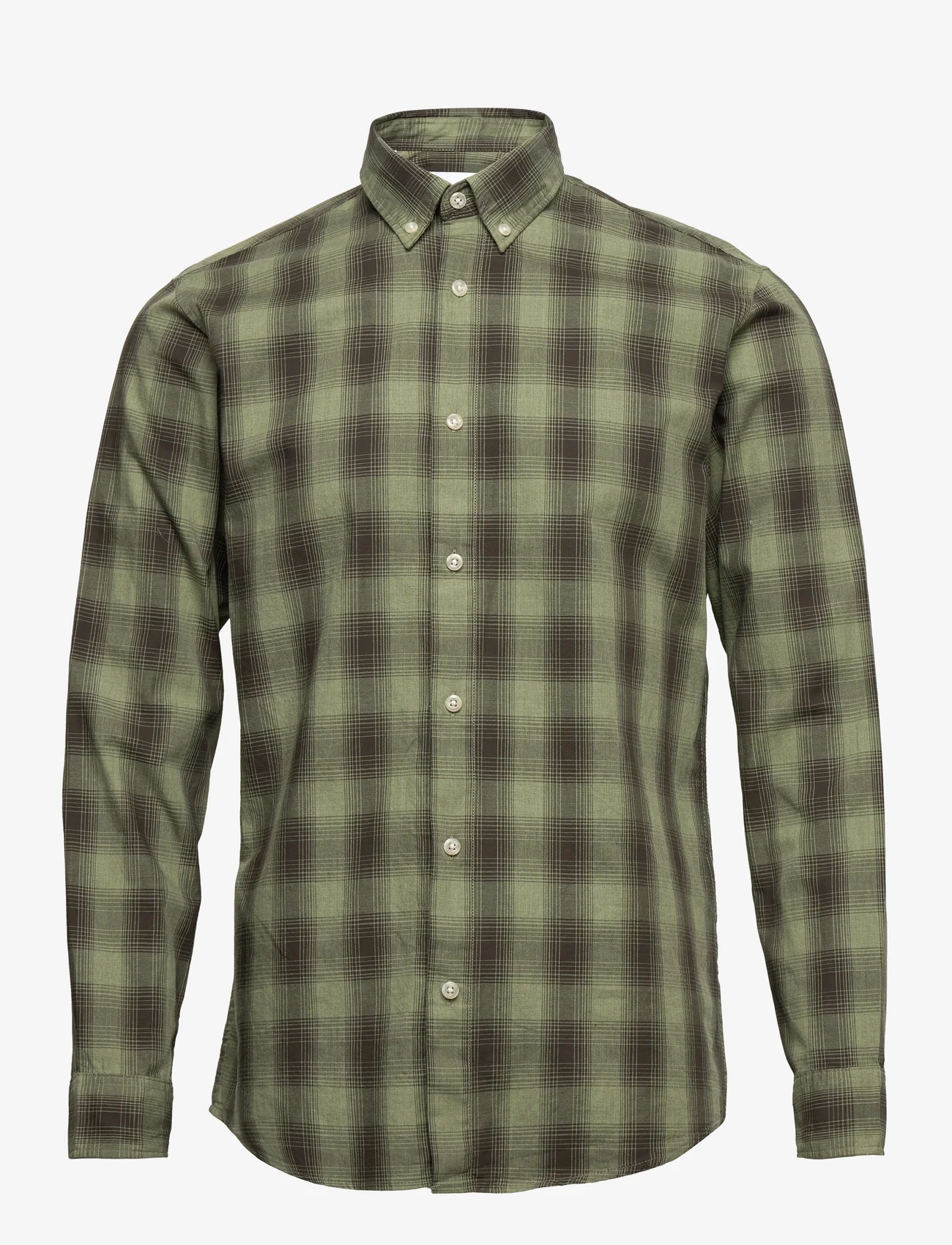 Selected Homme - SLHSLIMTHEO SHIRT LS - checkered shirts - deep lichen green - 0