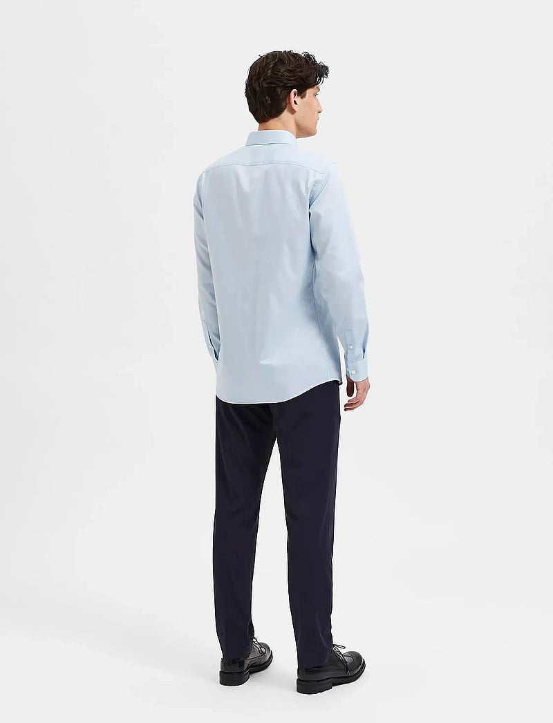 Selected - SLHSLIMNATHAN-SOLID SHIRT LS B - kostymskjortor - light blue - 3