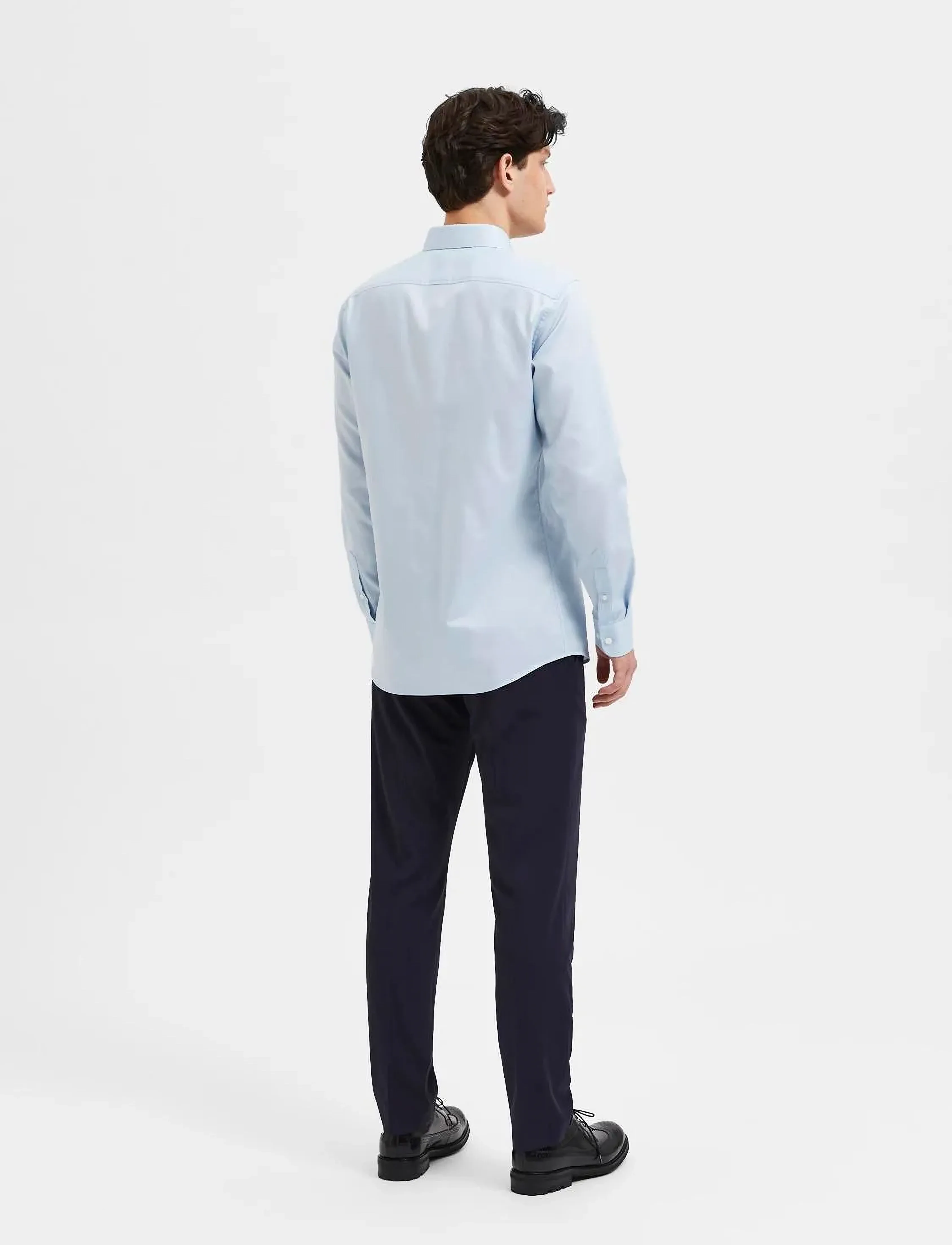 Selected - SLHSLIMNATHAN-SOLID SHIRT LS B - basic skjorter - light blue - 3