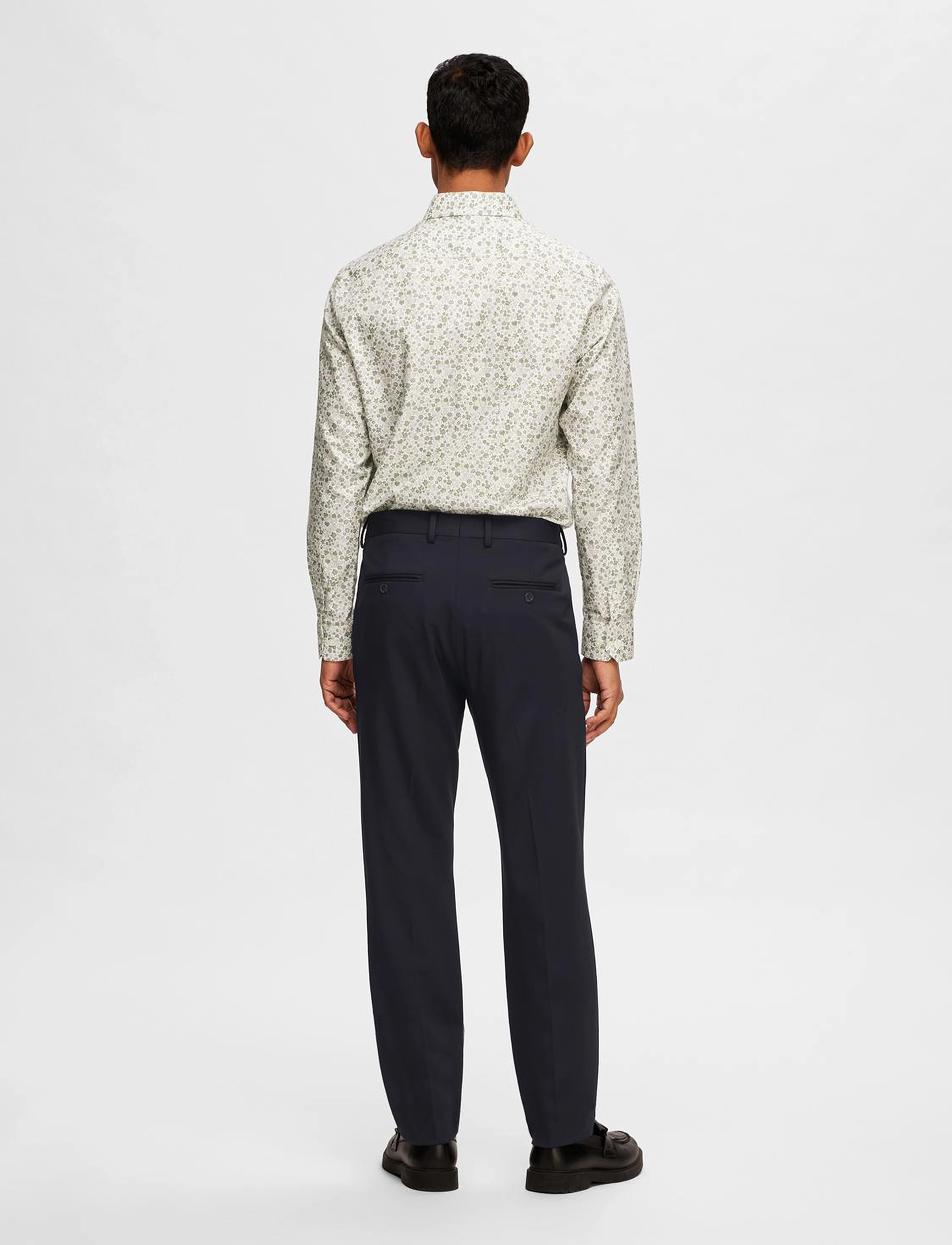 Selected - SLHSLIM-ETHAN SHIRT LS AOP NOOS - bright white - 3