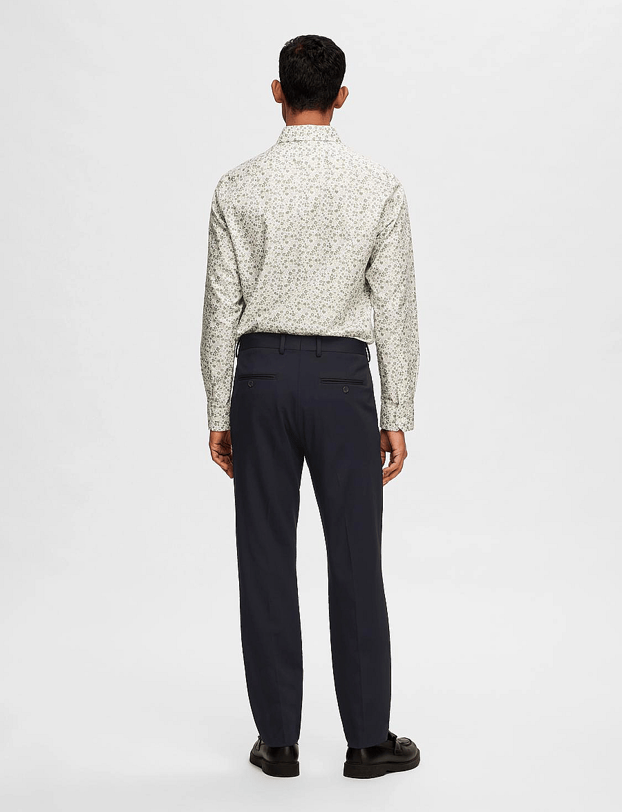 Selected - SLHSLIM-ETHAN SHIRT LS AOP NOOS - bright white - 3