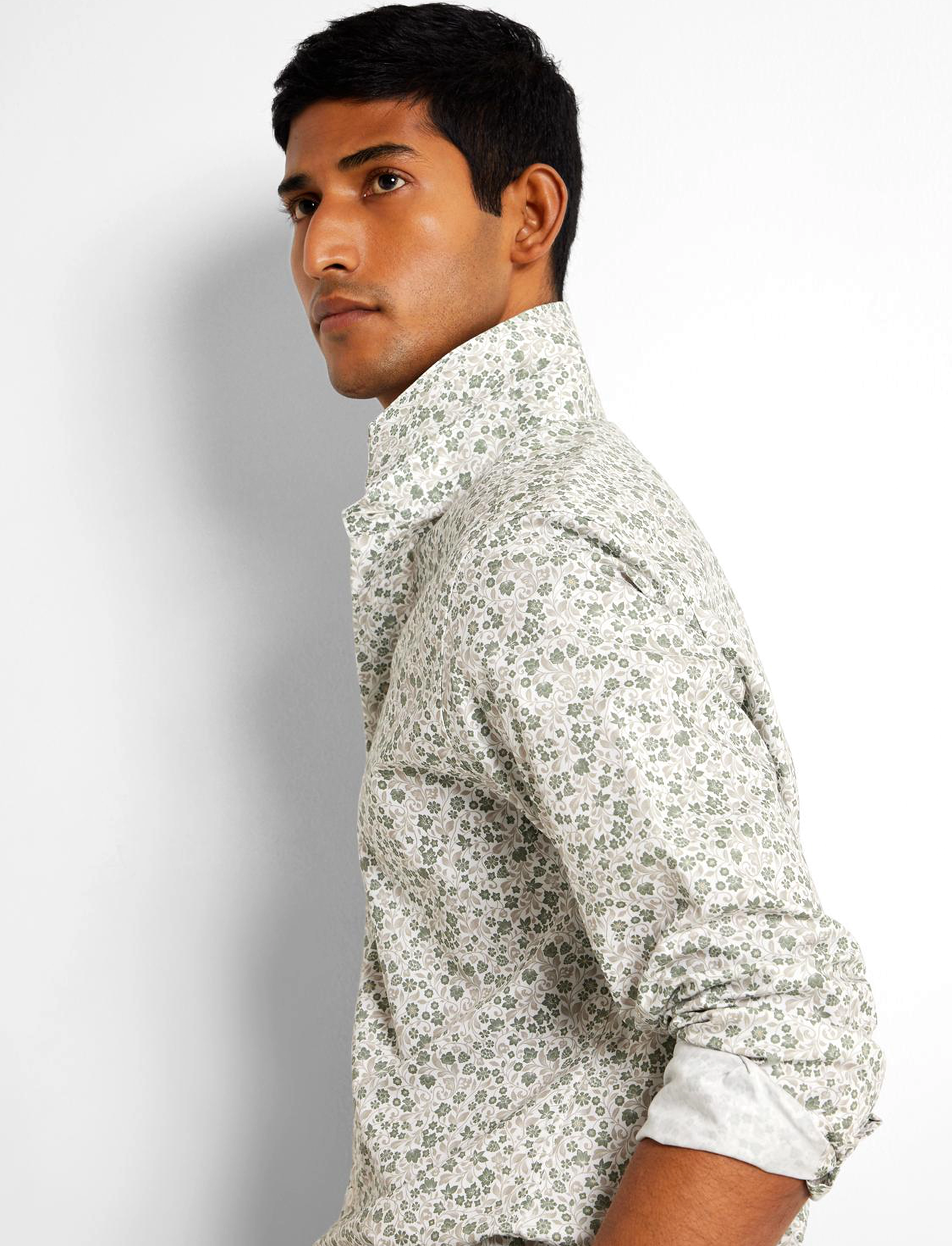 Selected - SLHSLIM-ETHAN SHIRT LS AOP NOOS - bright white - 4
