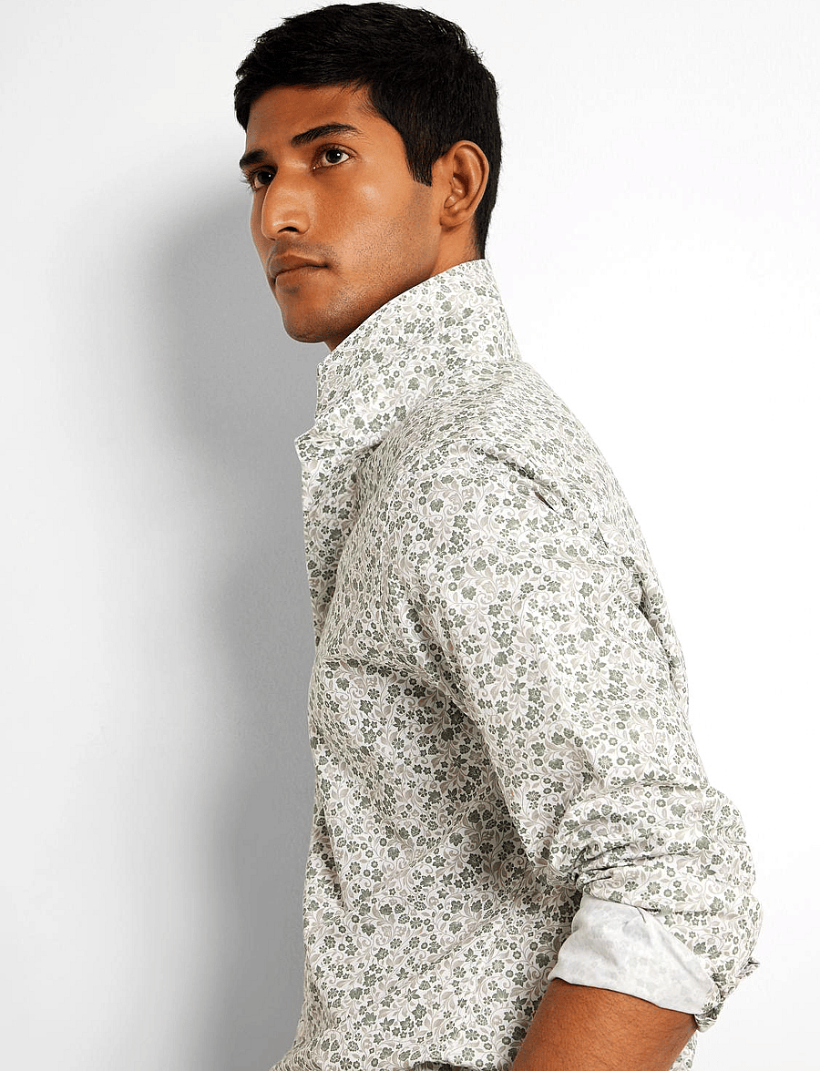Selected - SLHSLIM-ETHAN SHIRT LS AOP NOOS - bright white - 4