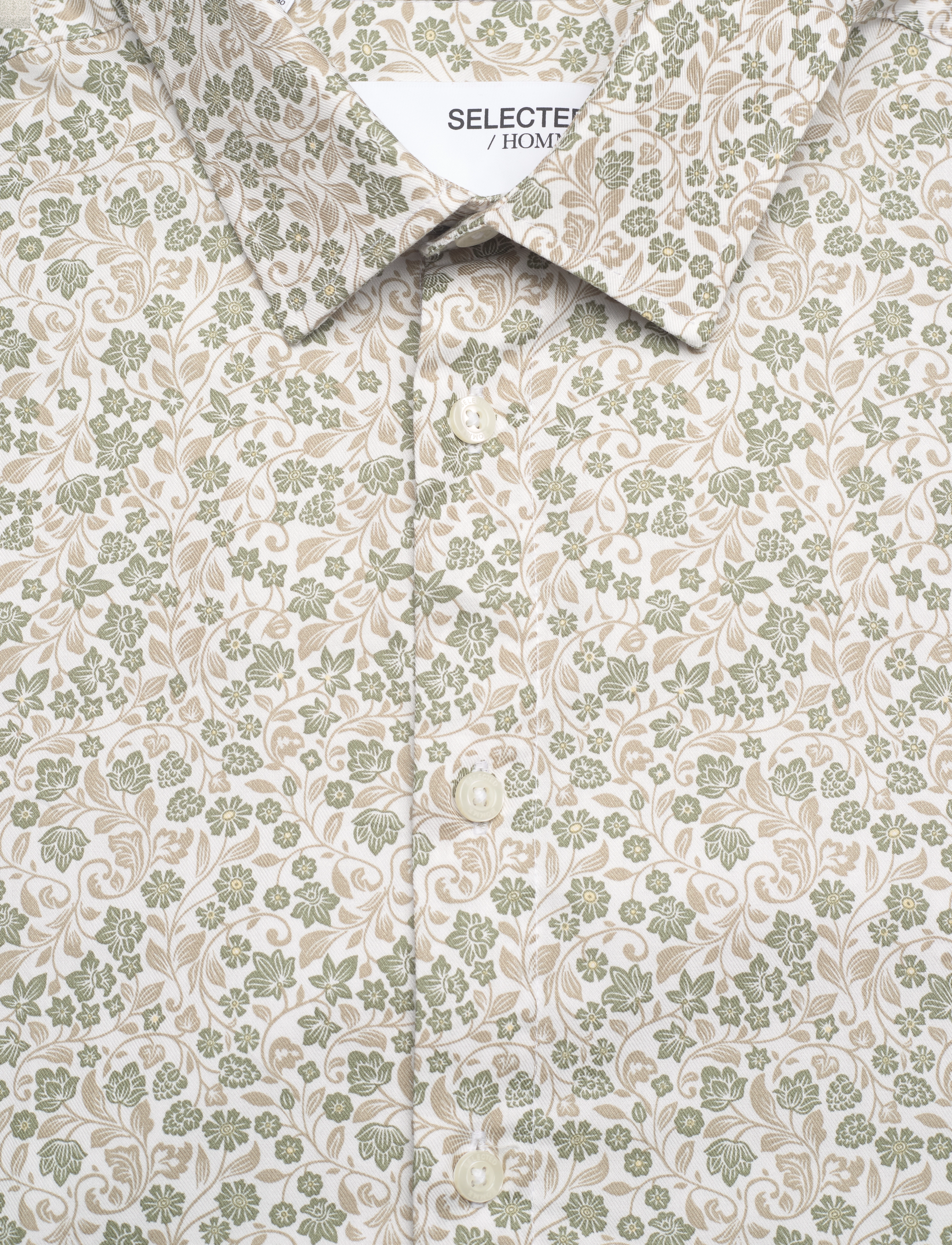 Selected - SLHSLIM-ETHAN SHIRT LS AOP NOOS - bright white - 3