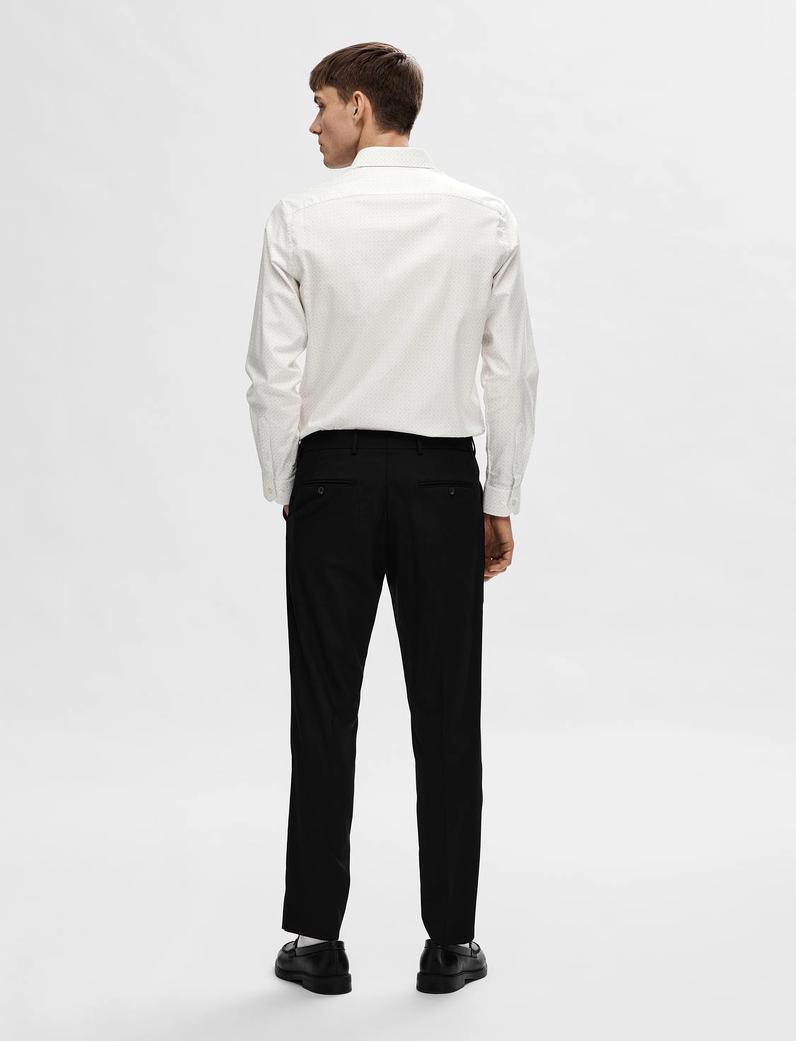 Selected - SLHSLIM-ETHAN SHIRT LS AOP NOOS - bright white - 5