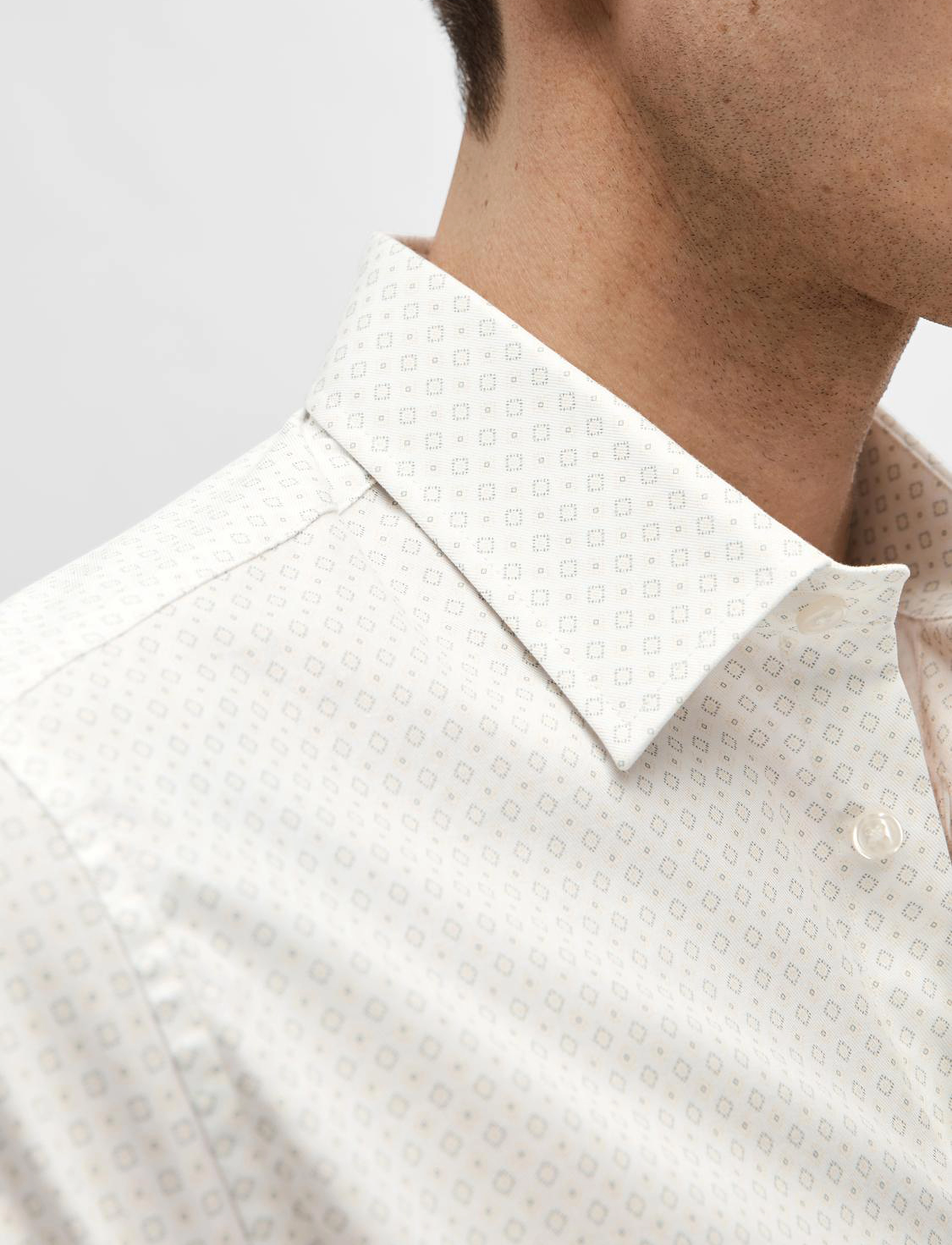 Selected - SLHSLIM-ETHAN SHIRT LS AOP NOOS - bright white - 3