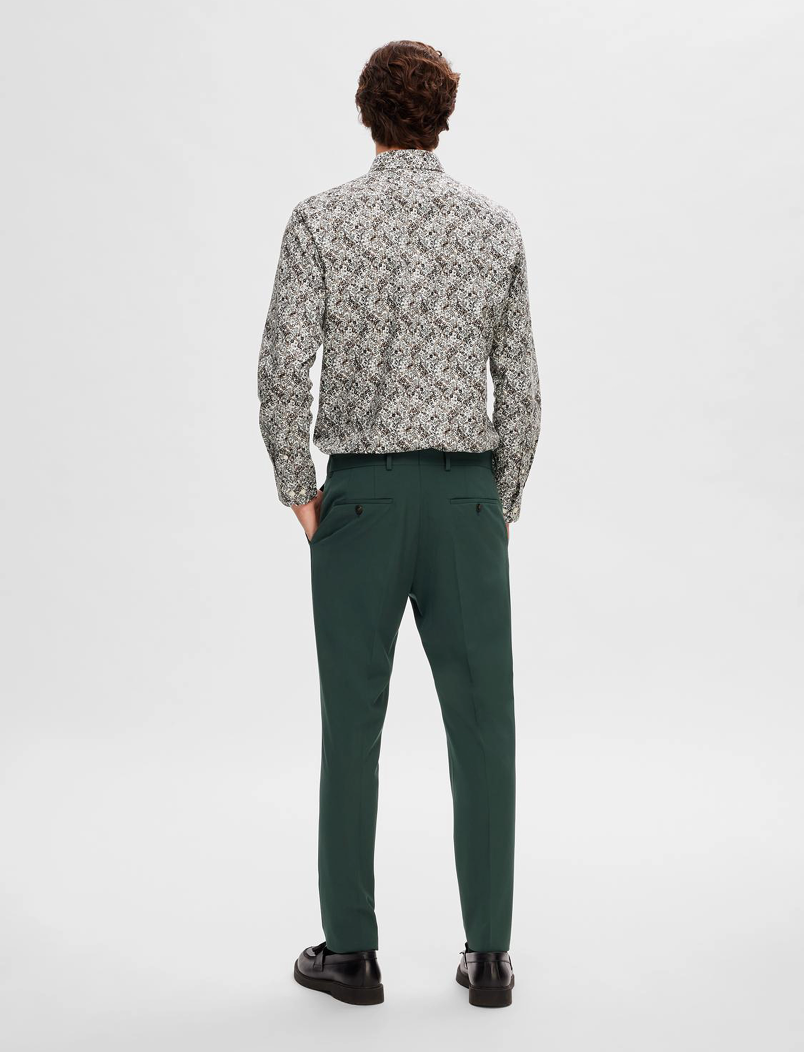 Selected - SLHSLIM-ETHAN SHIRT LS AOP NOOS - bright white - 2