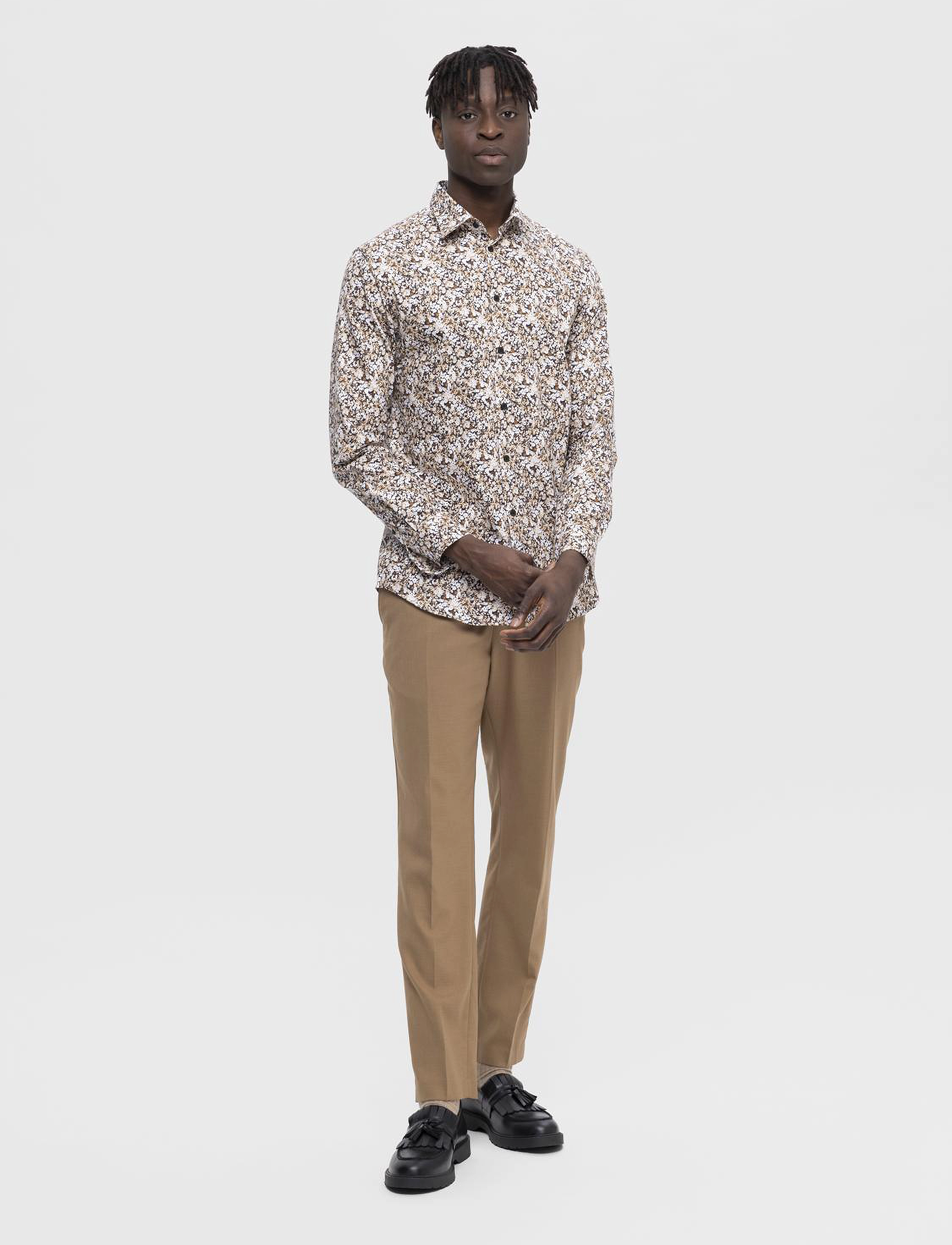 Selected - SLHSLIM-ETHAN SHIRT LS AOP NOOS - dark sapphire - 5