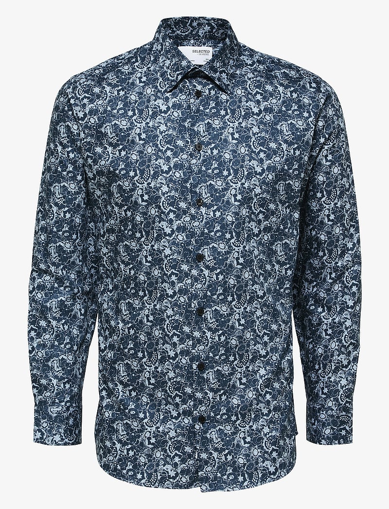 Selected - SLHSLIM-ETHAN SHIRT LS AOP NOOS - mønstrede skjorter - moonlit ocean - 1