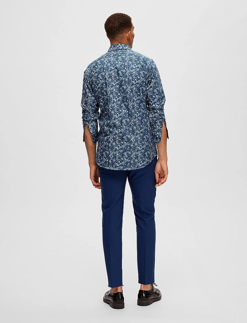 Selected - SLHSLIM-ETHAN SHIRT LS AOP NOOS - mønstrede skjorter - moonlit ocean - 3