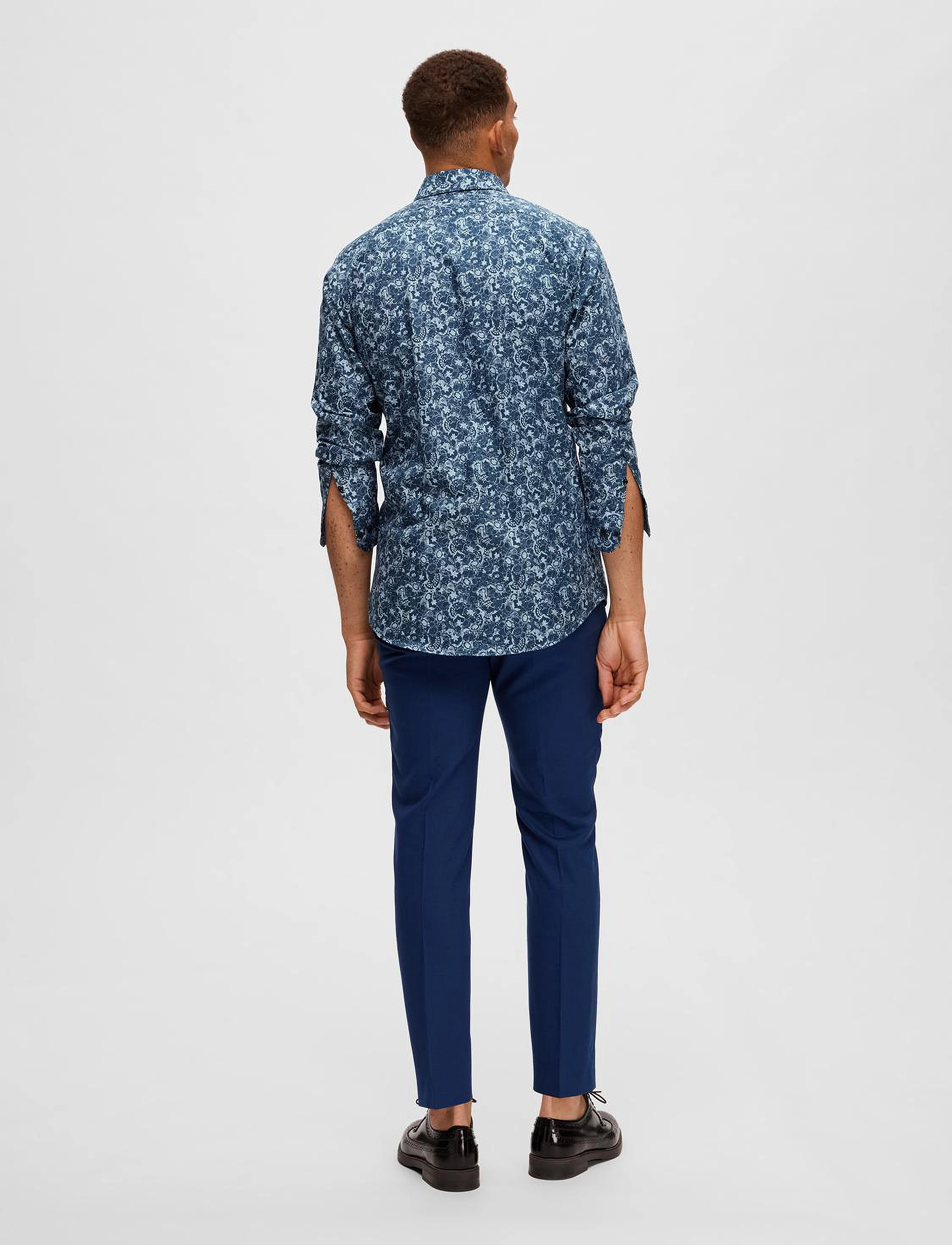 Selected - SLHSLIM-ETHAN SHIRT LS AOP NOOS - moonlit ocean - 3
