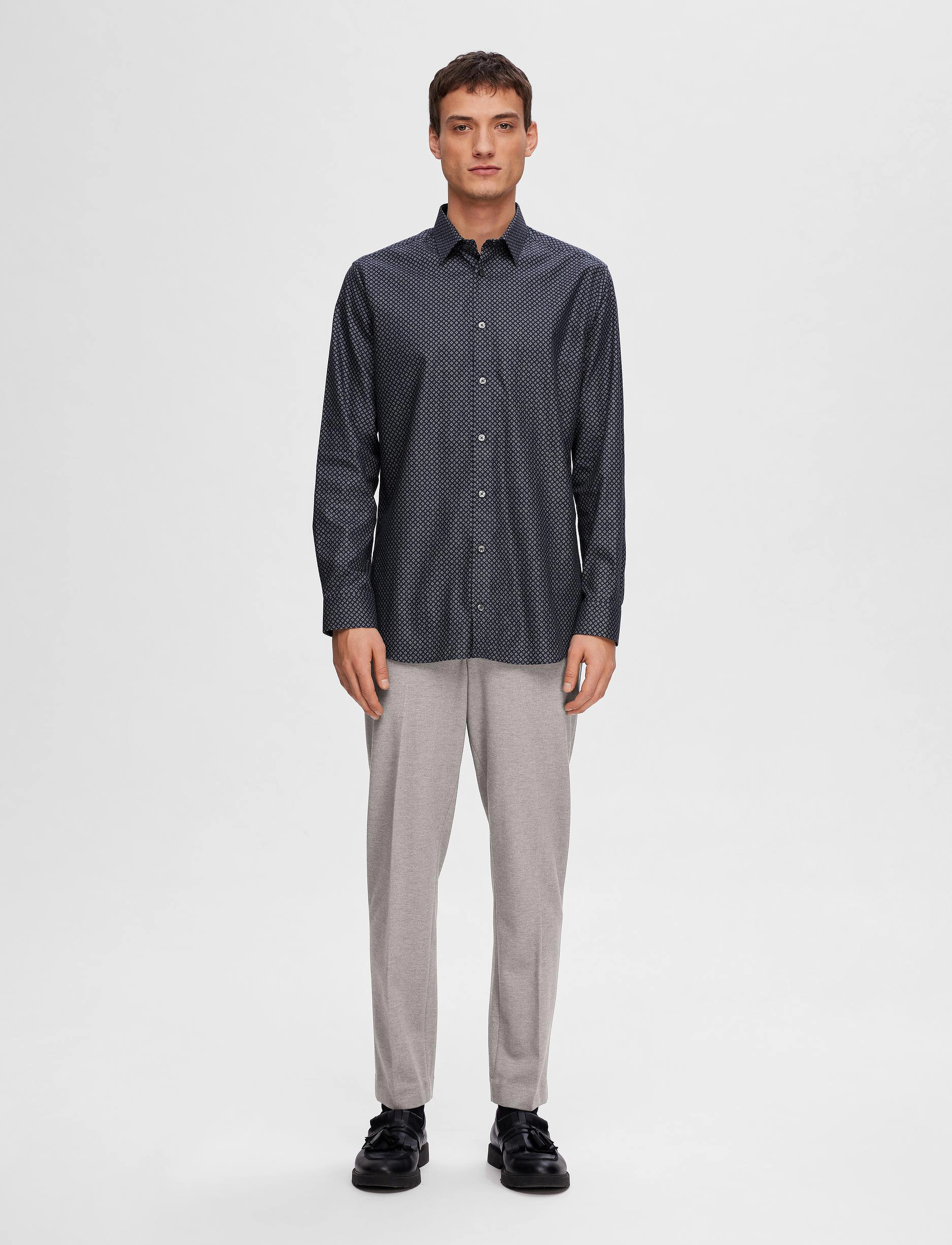Selected - SLHSLIM-ETHAN SHIRT LS AOP NOOS - navy blazer - 3