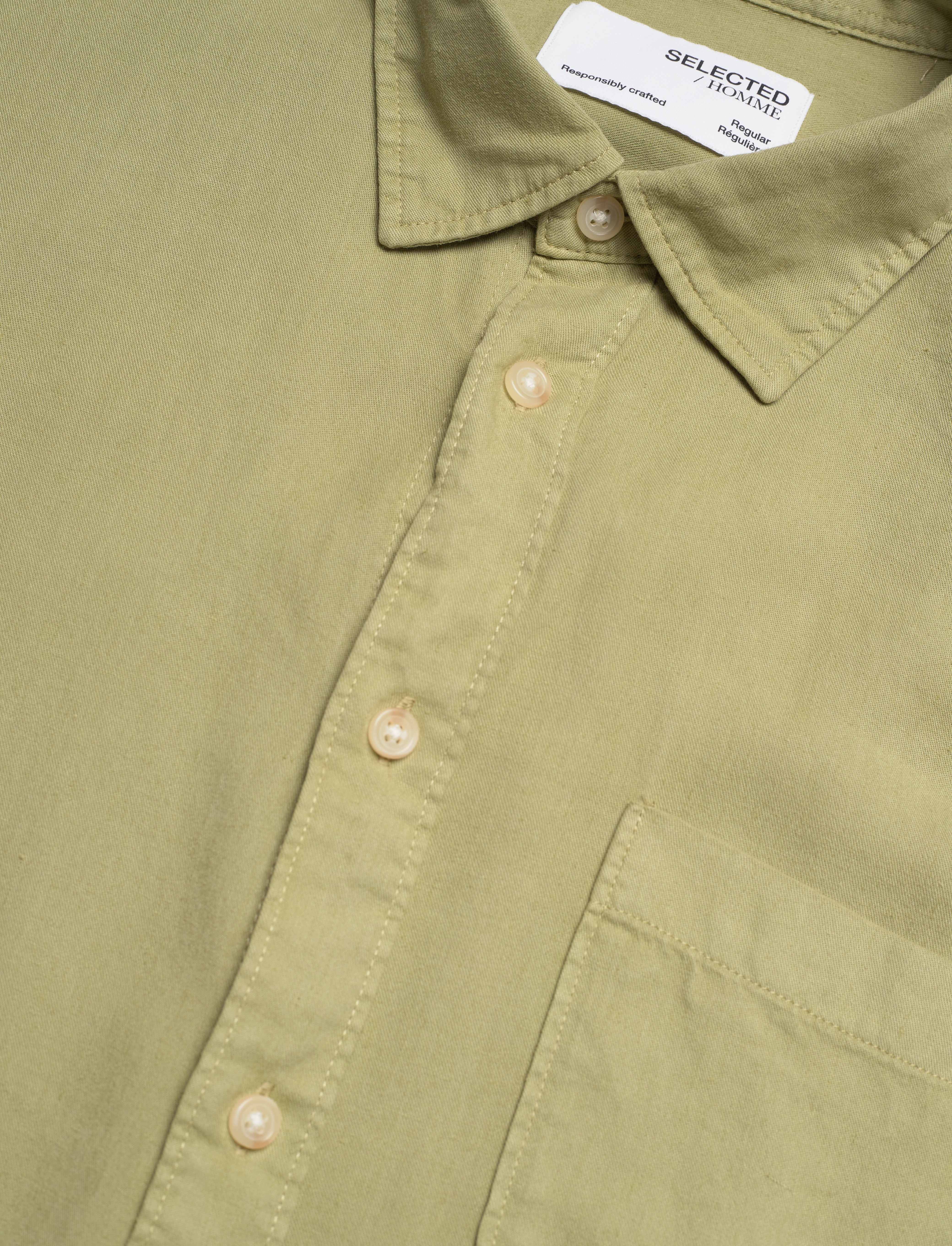 Selected Homme - SLHREGPASTEL-LINEN SHIRT LS W - mosstone - 3