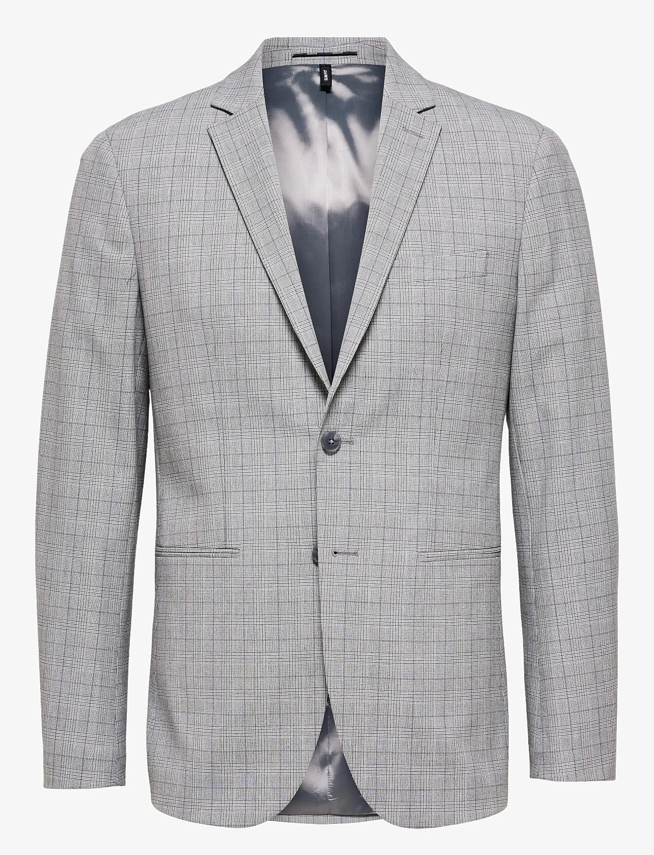 Selected - SLHSLIM-LIAM LT GREY CHK BLZ FLEX B - einreiher - light grey melange - 1