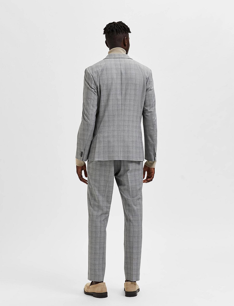 Selected - SLHSLIM-LIAM LT GREY CHK BLZ FLEX B - light grey melange - 2