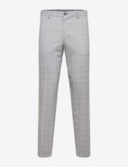 Selected Homme - SLHSLIM-LIAM LT GREY CHK TRS FLEX B - kostiumo kelnės - light grey melange - 0
