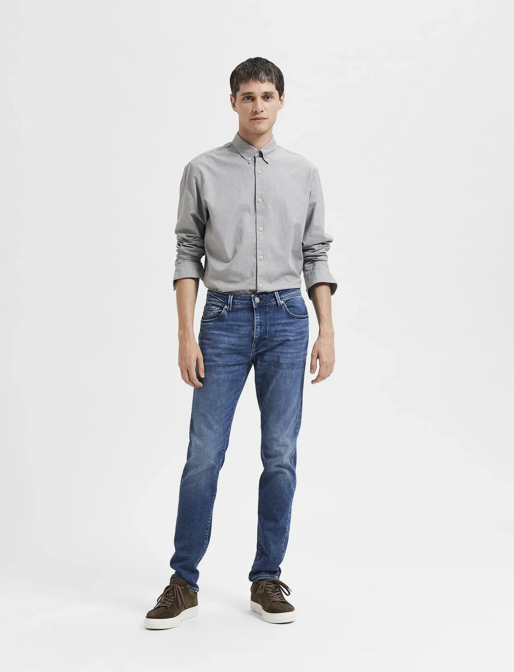 Selected - SLH175-SLIMLEON 31601 M.BLUE SOFT W - slim jeans - medium blue denim - 3