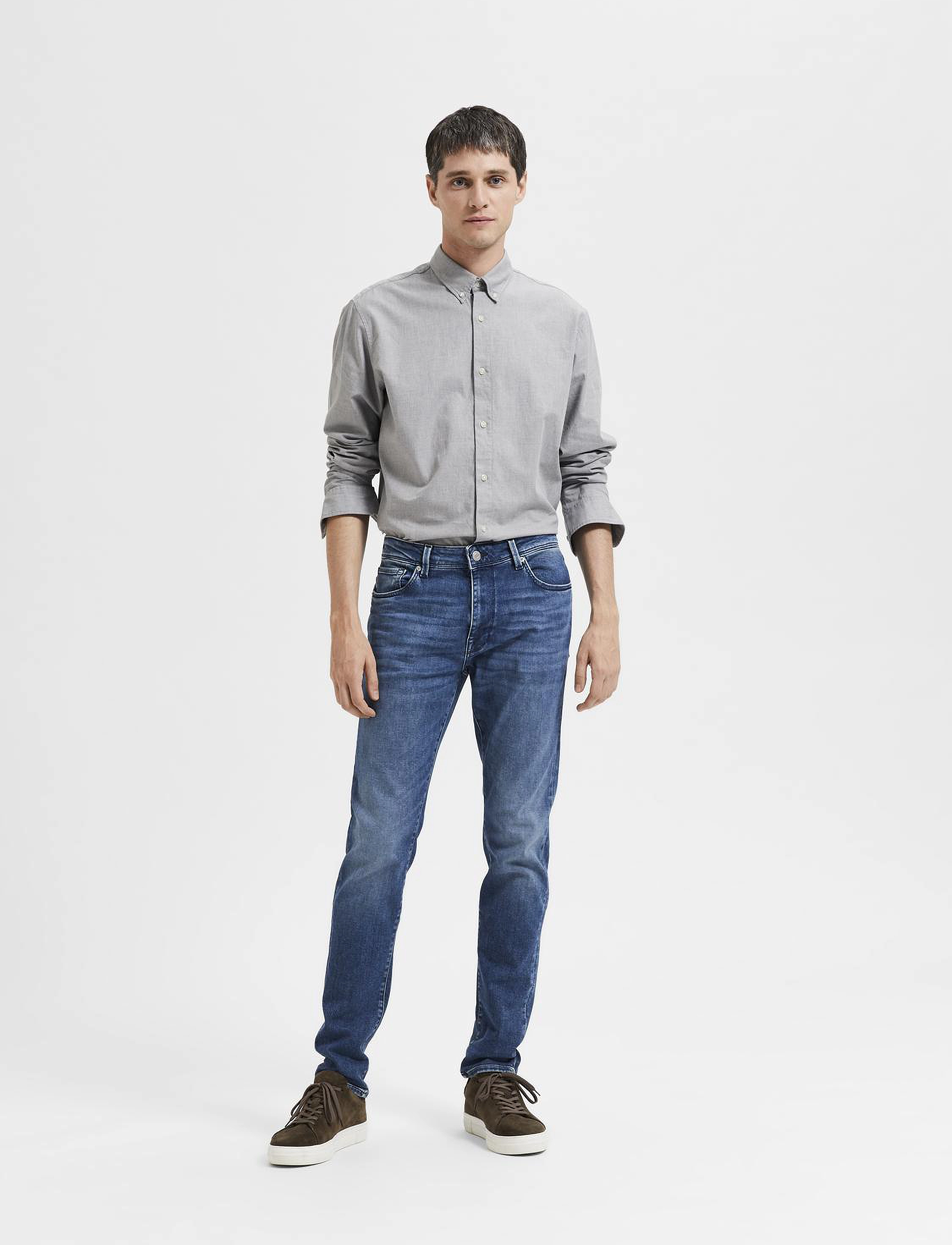 Selected - SLH175-SLIMLEON 31601 M.BLUE SOFT W - medium blue denim - 3