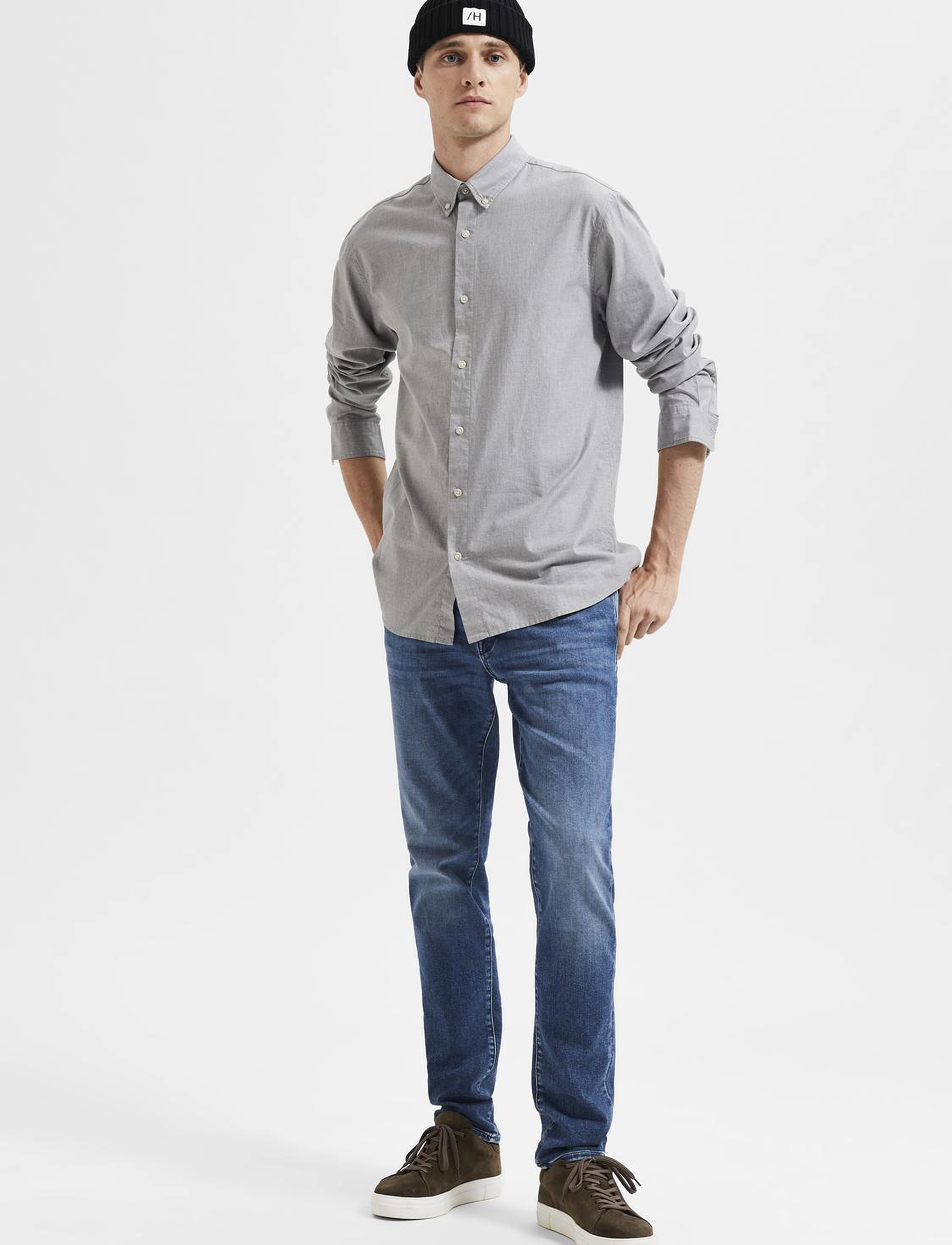 Selected - SLH175-SLIMLEON 31601 M.BLUE SOFT W - medium blue denim - 4