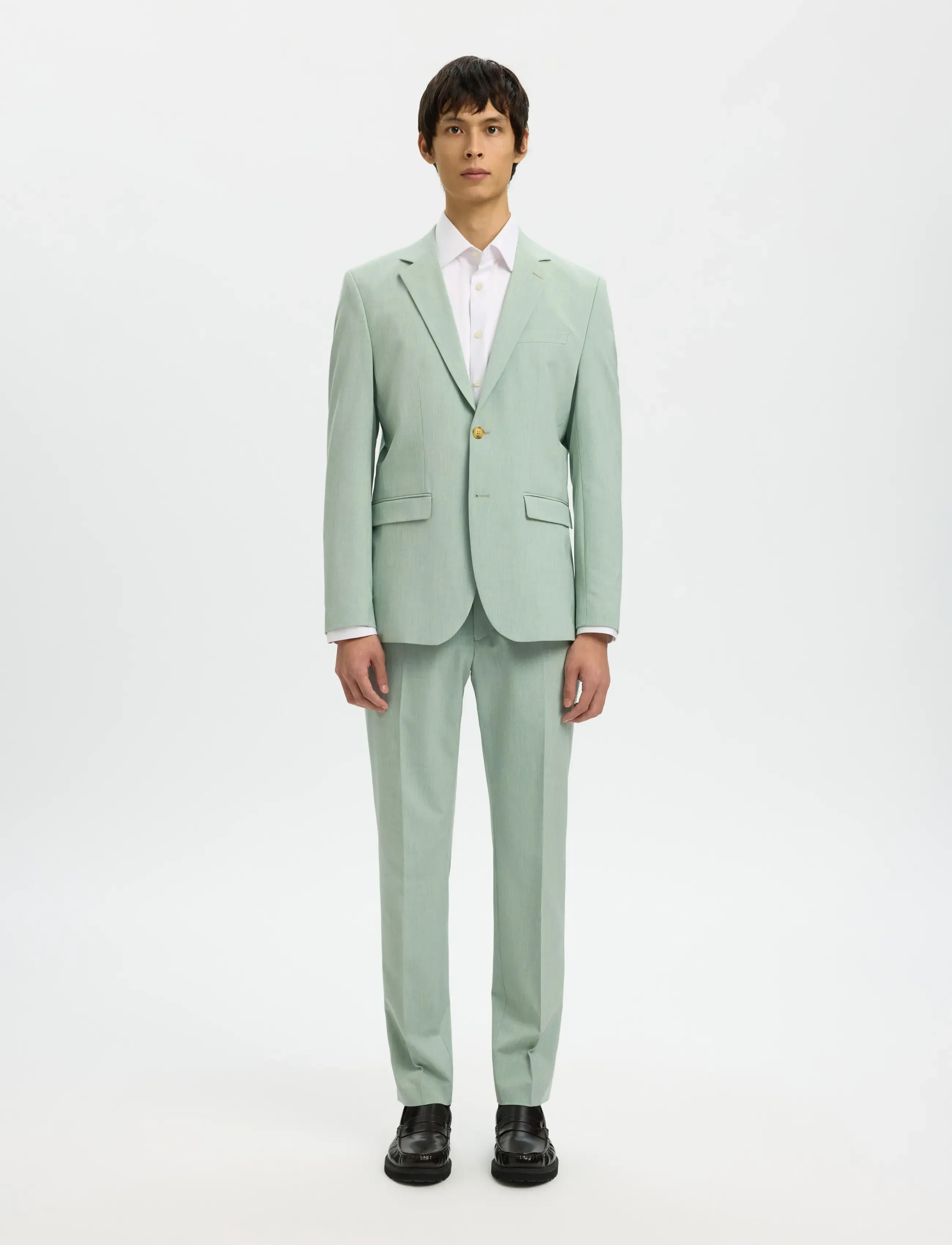 Selected - SLMSLIM-LIAM BLZ FLEX NOOS - Ühe rinnatisega pintsakud - aqua gray - 3