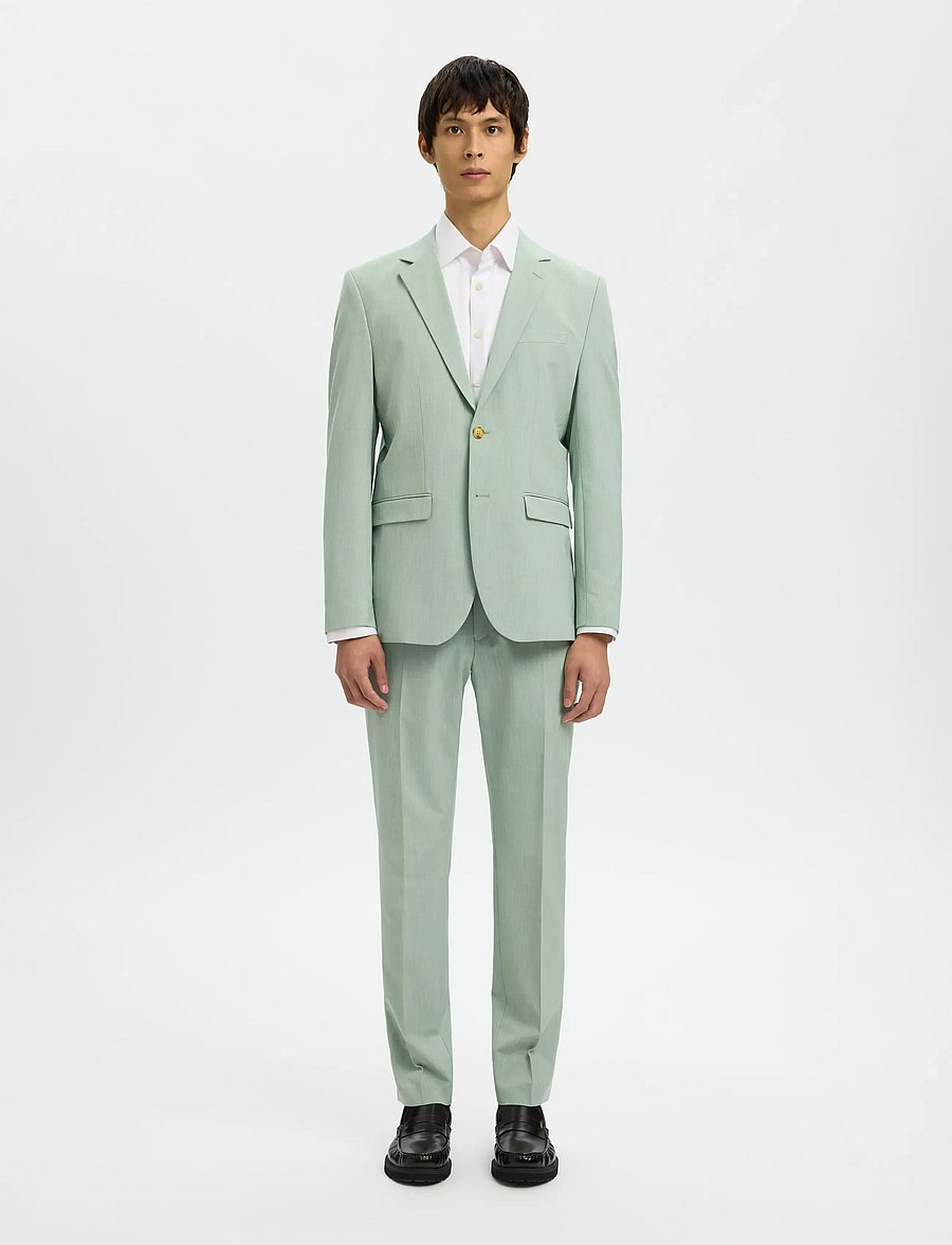 Selected - SLMSLIM-LIAM BLZ FLEX NOOS - Ühe rinnatisega pintsakud - aqua gray - 3