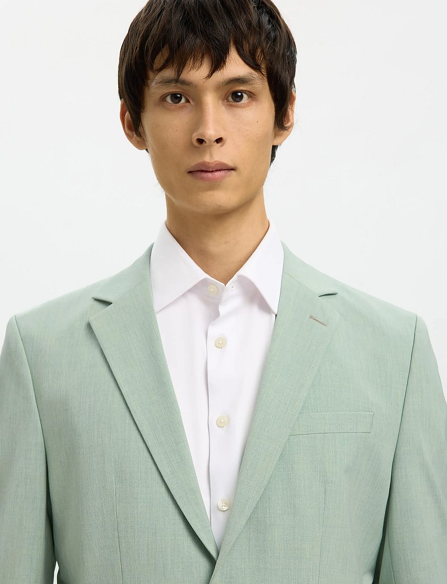 Selected - SLMSLIM-LIAM BLZ FLEX NOOS - Ühe rinnatisega pintsakud - aqua gray - 4