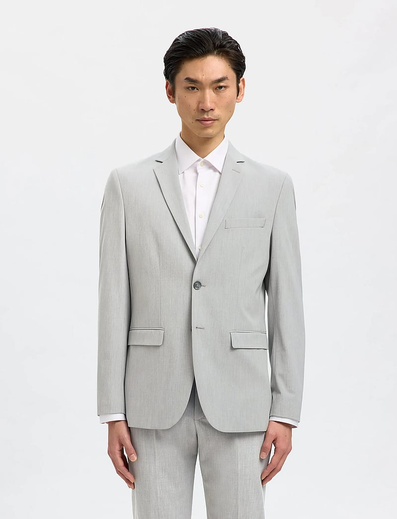 Selected - SLMSLIM-LIAM BLZ FLEX NOOS - enkeltradede blazere - light grey melange - 0