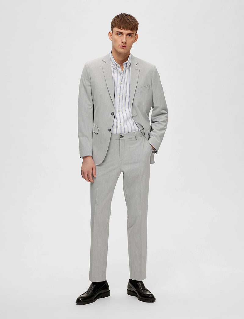 Selected - SLHSLIM-LIAM BLZ FLEX NOOS - enkelknäppta kavajer - light grey melange - 3