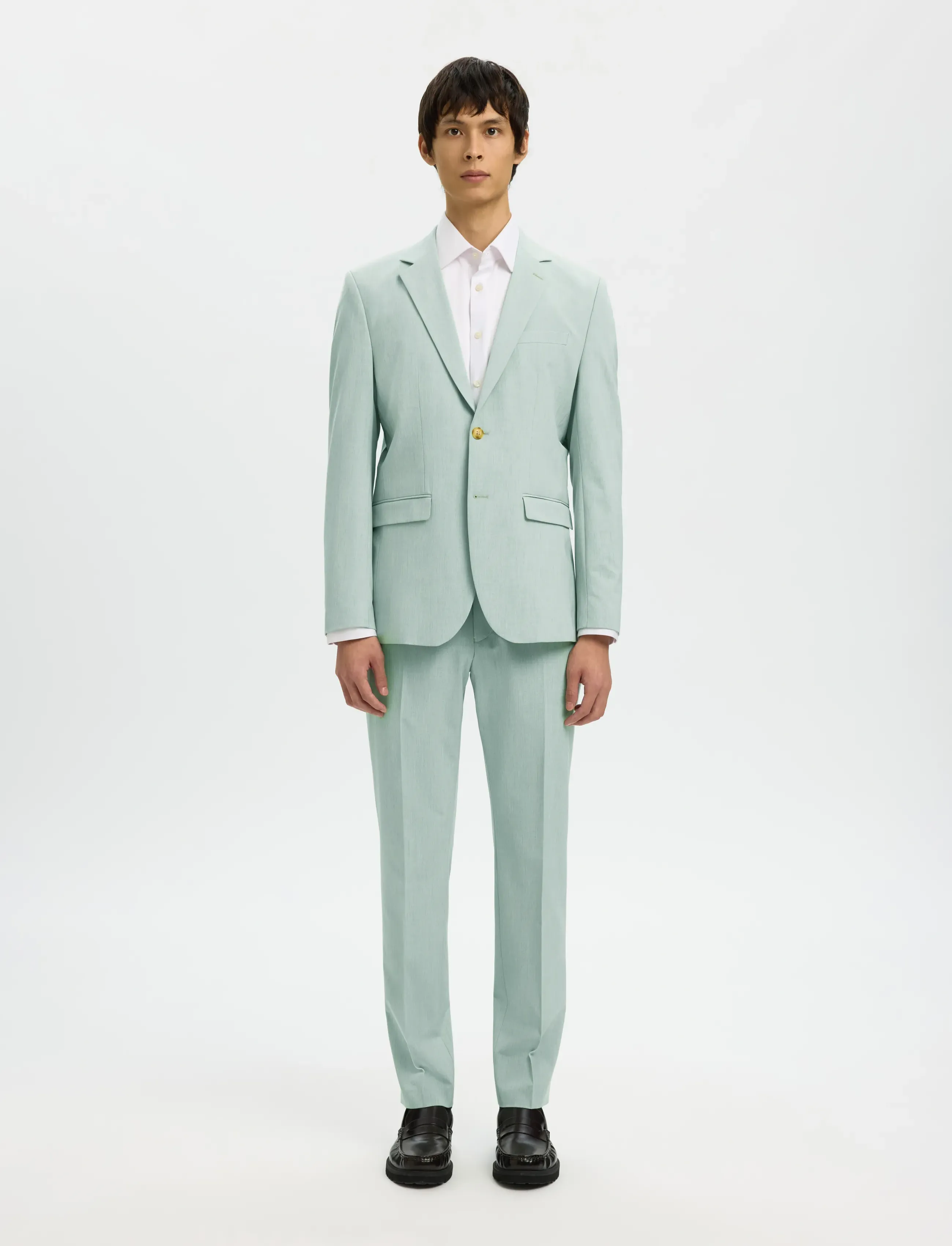 Selected - SLMSLIM-LIAM TRS FLEX NOOS - habitbukser - aqua gray - 4