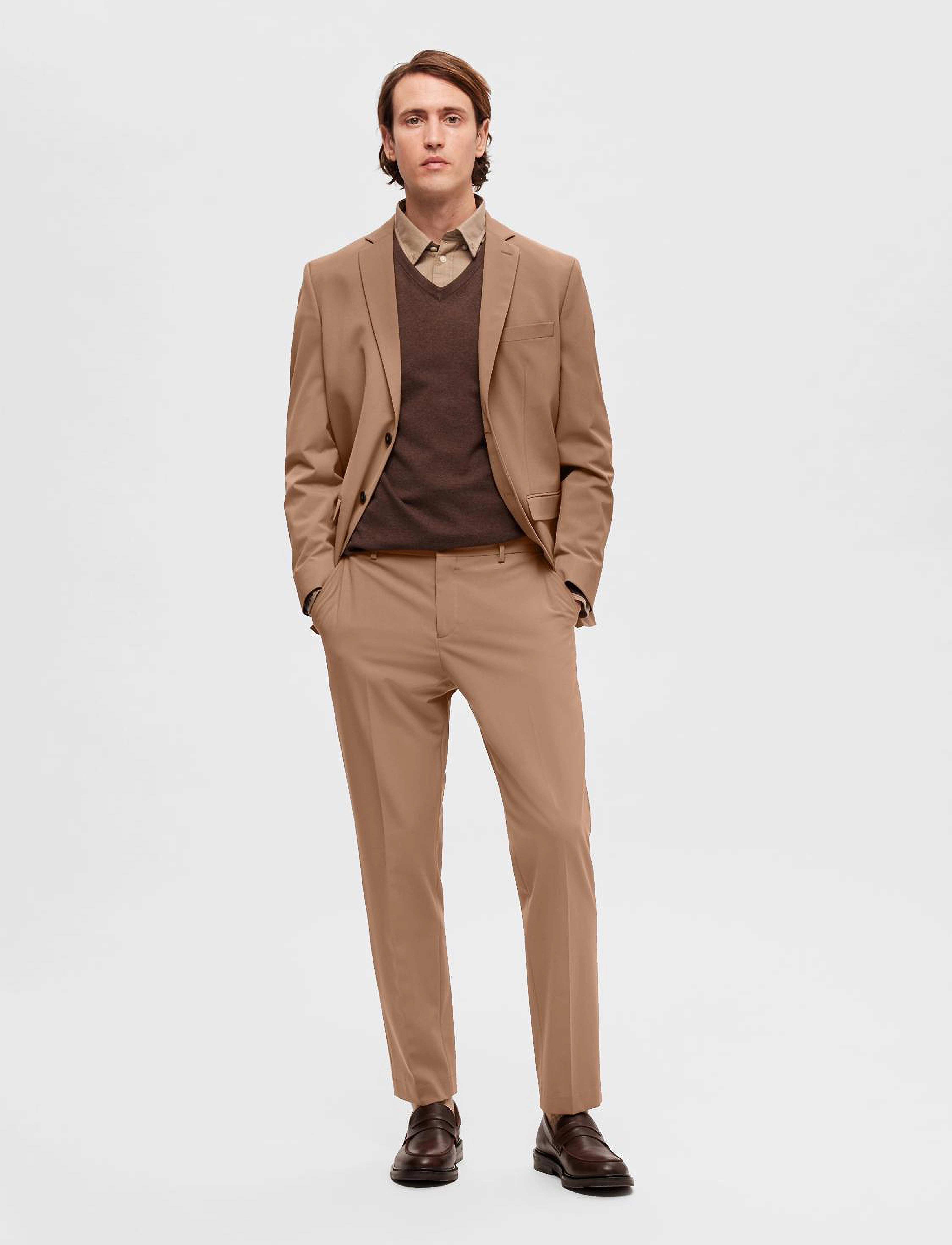 Selected - SLMSLIM-LIAM TRS FLEX NOOS - business - camel - 4