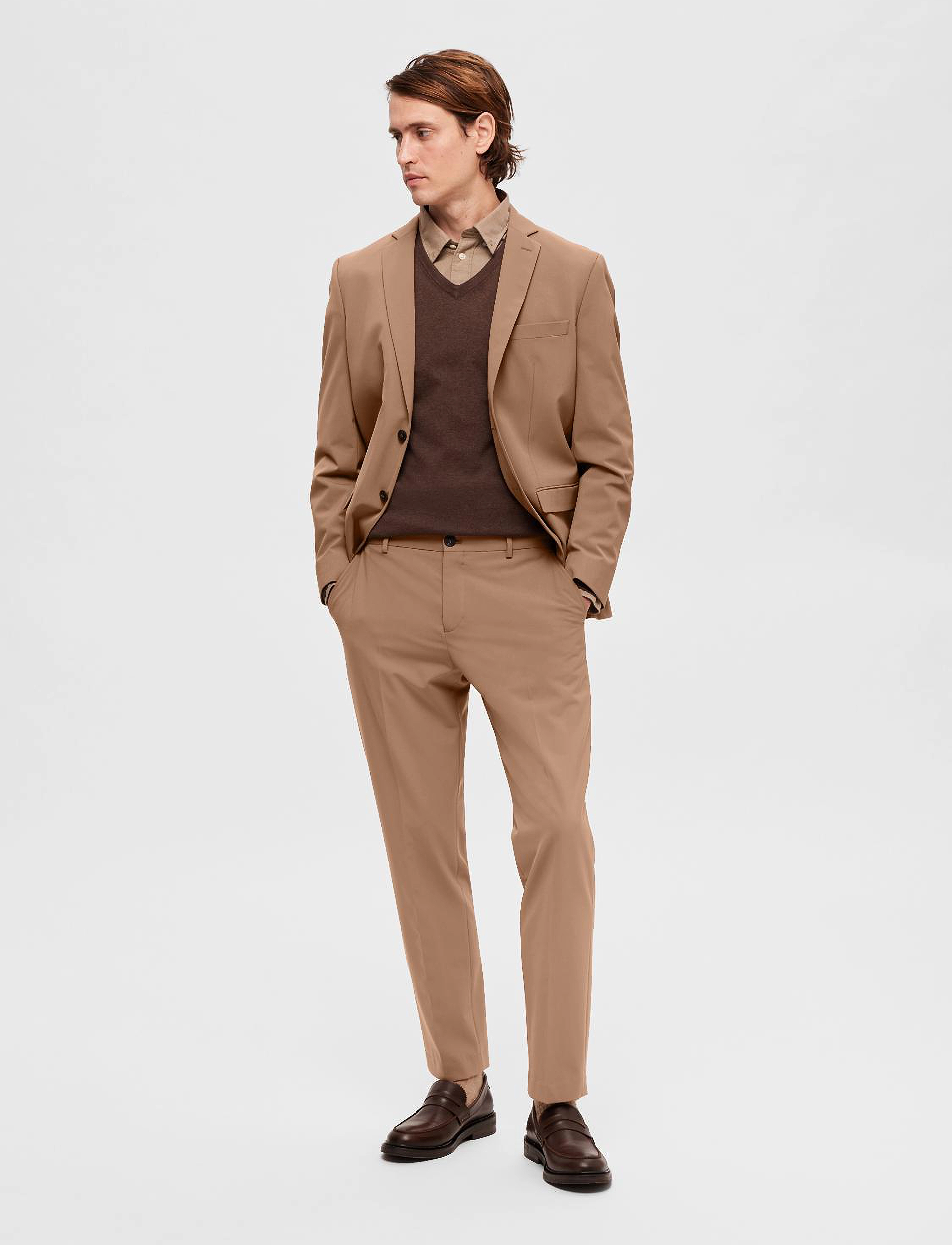 Selected - SLMSLIM-LIAM TRS FLEX NOOS - business - camel - 5